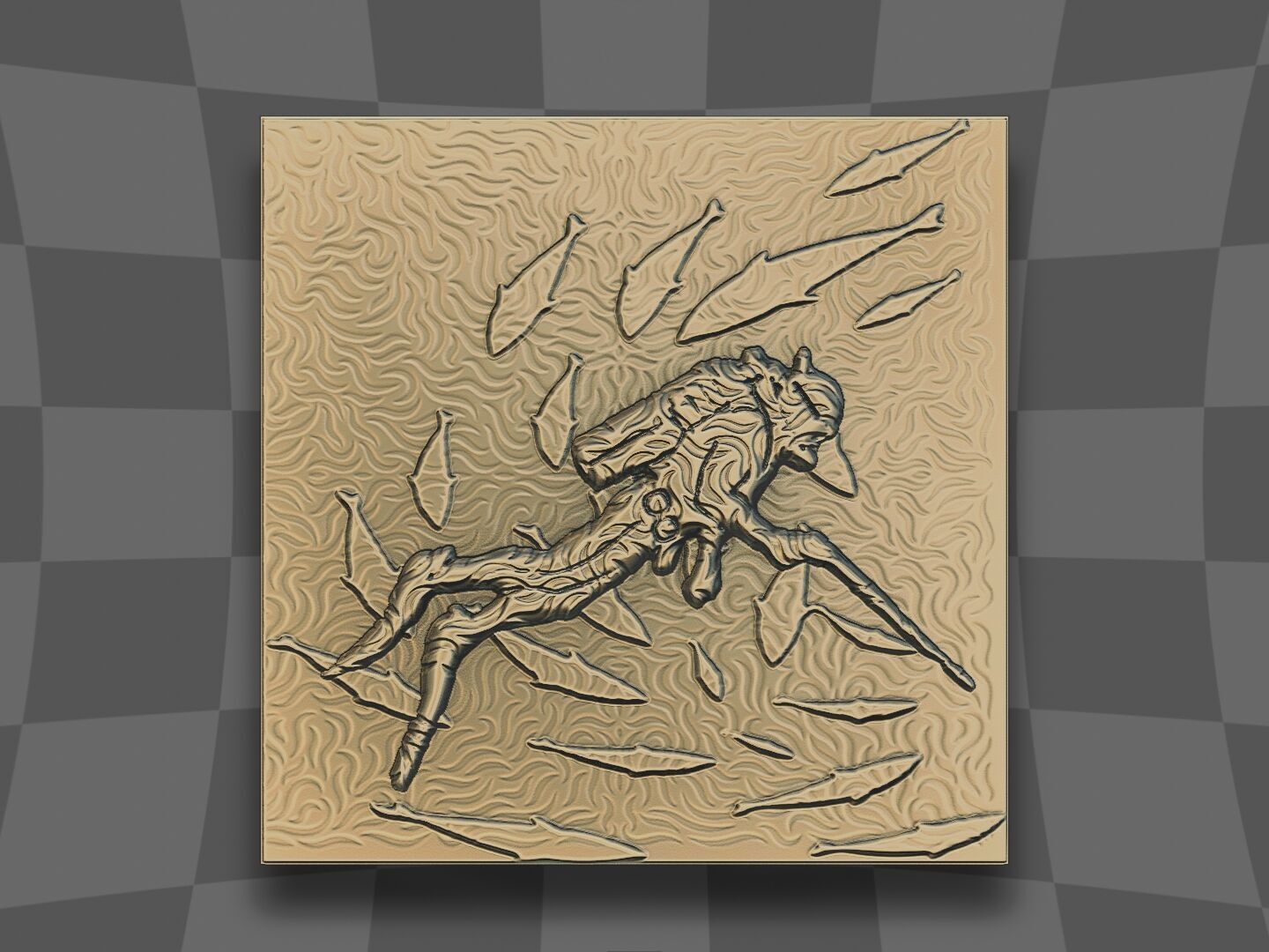 The diver design for CNC 3D print model_1