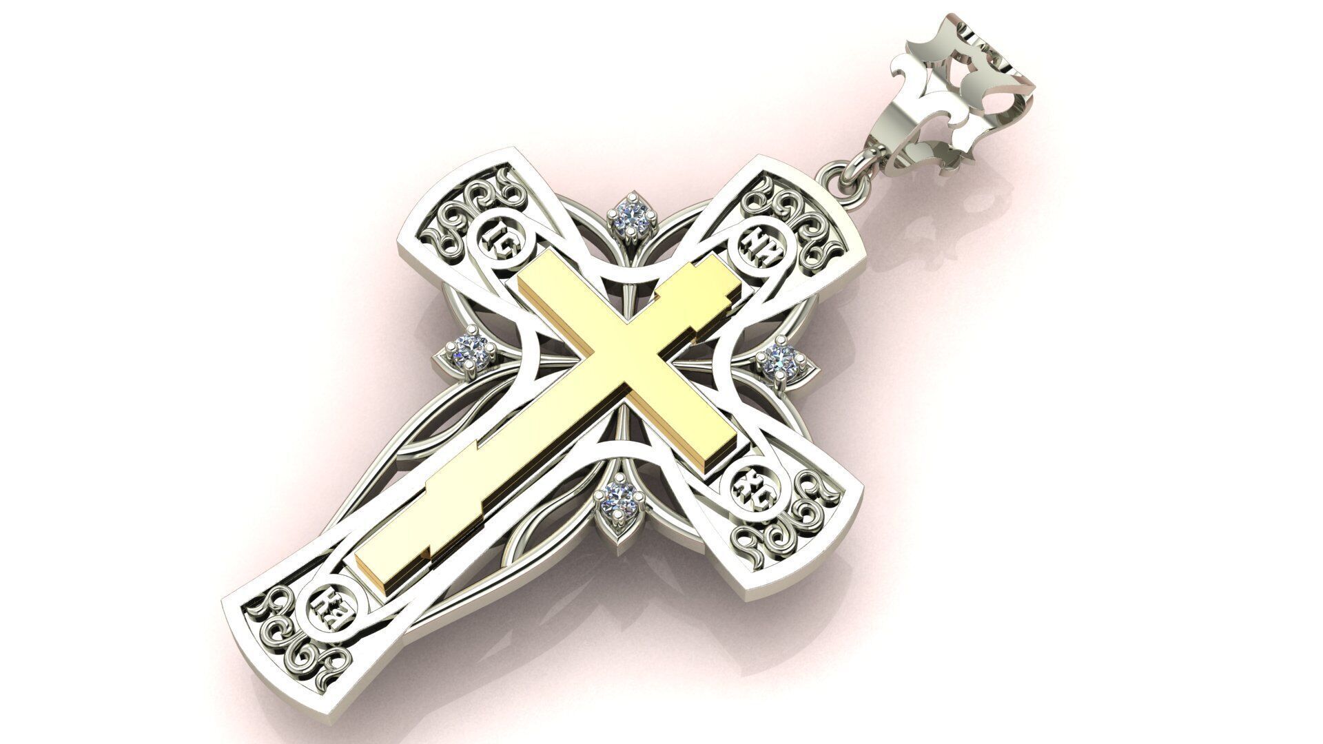 Cross of gold 3D print model_1