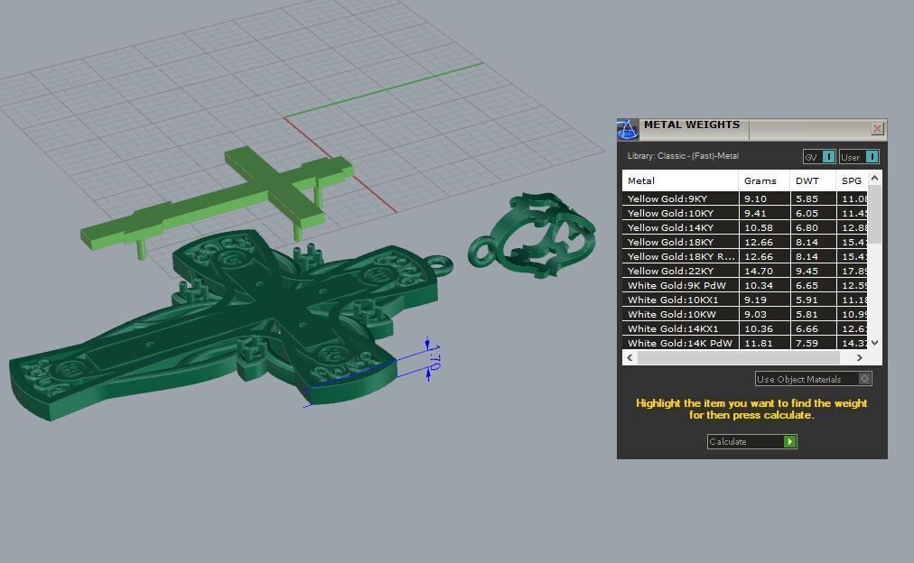 Cross of gold 3D print model_5