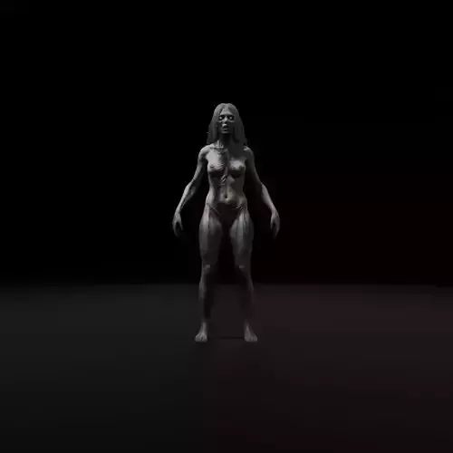 Female Zombie - Low Poly Rigged  Animated Model Low-poly 3D model