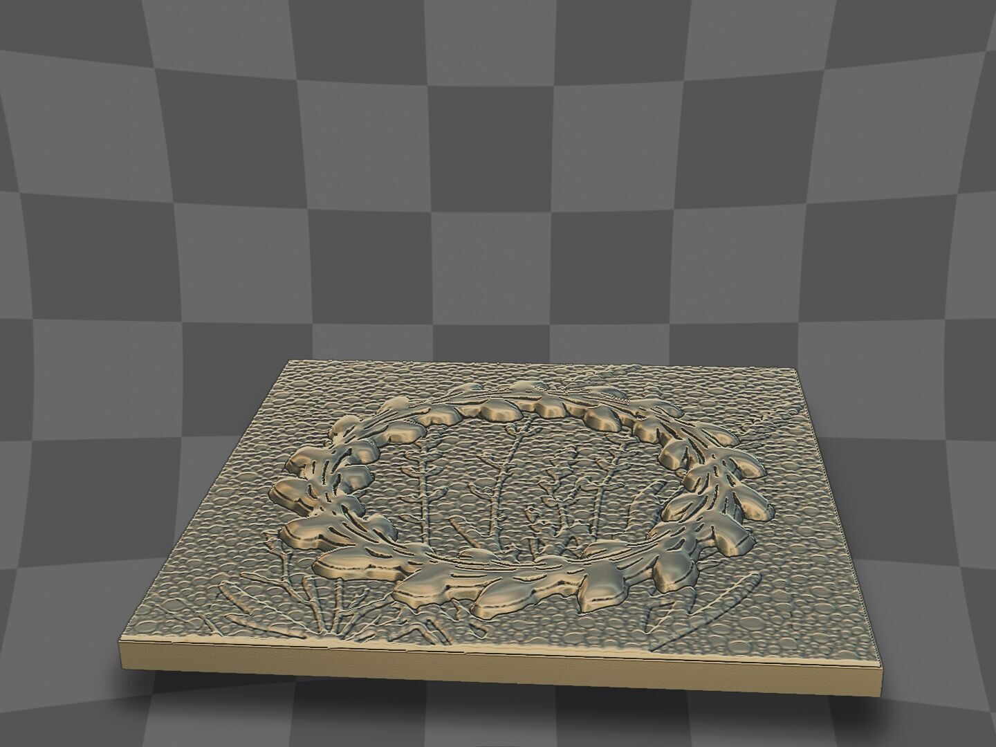 Grass wreath design for CNC 3D print model_5