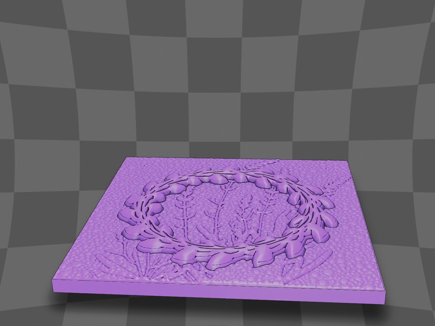 Grass wreath design for CNC 3D print model_6