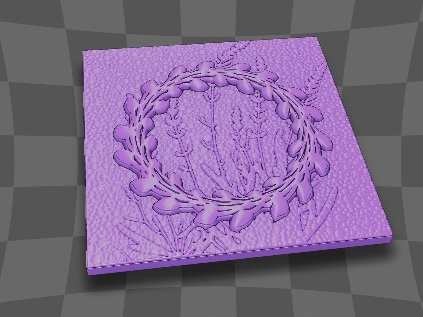 Grass wreath design for CNC 3D print model_8