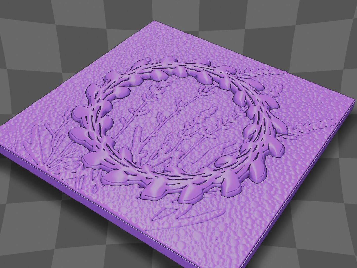Grass wreath design for CNC 3D print model_4