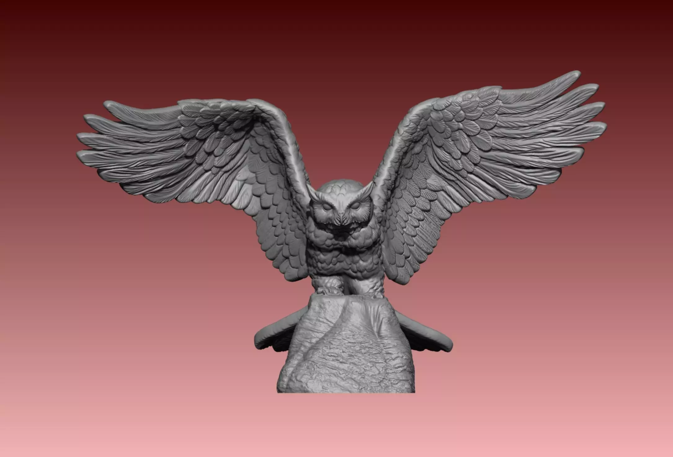 Owl miniature 3D print model_0