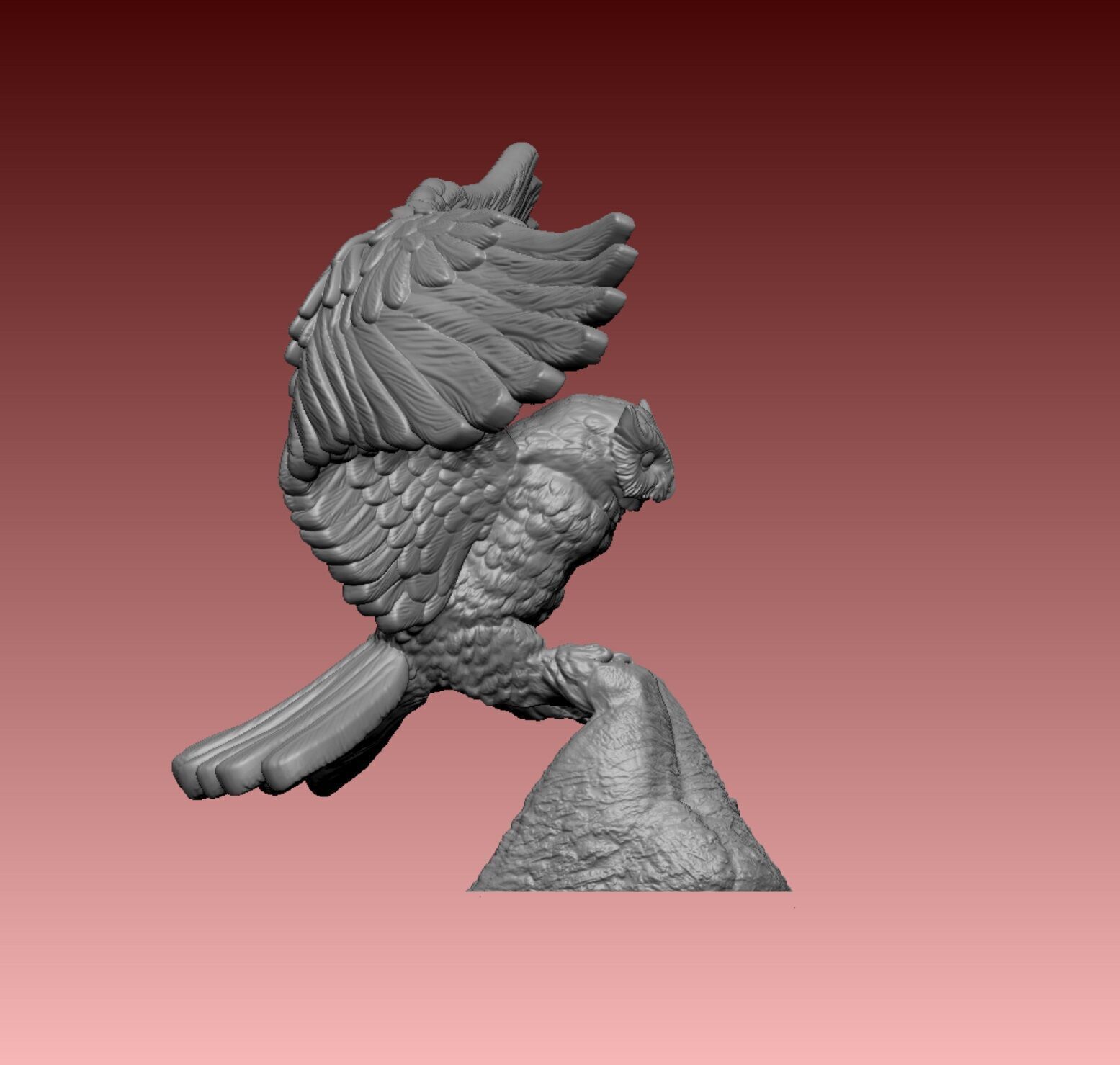 Owl miniature 3D print model_2