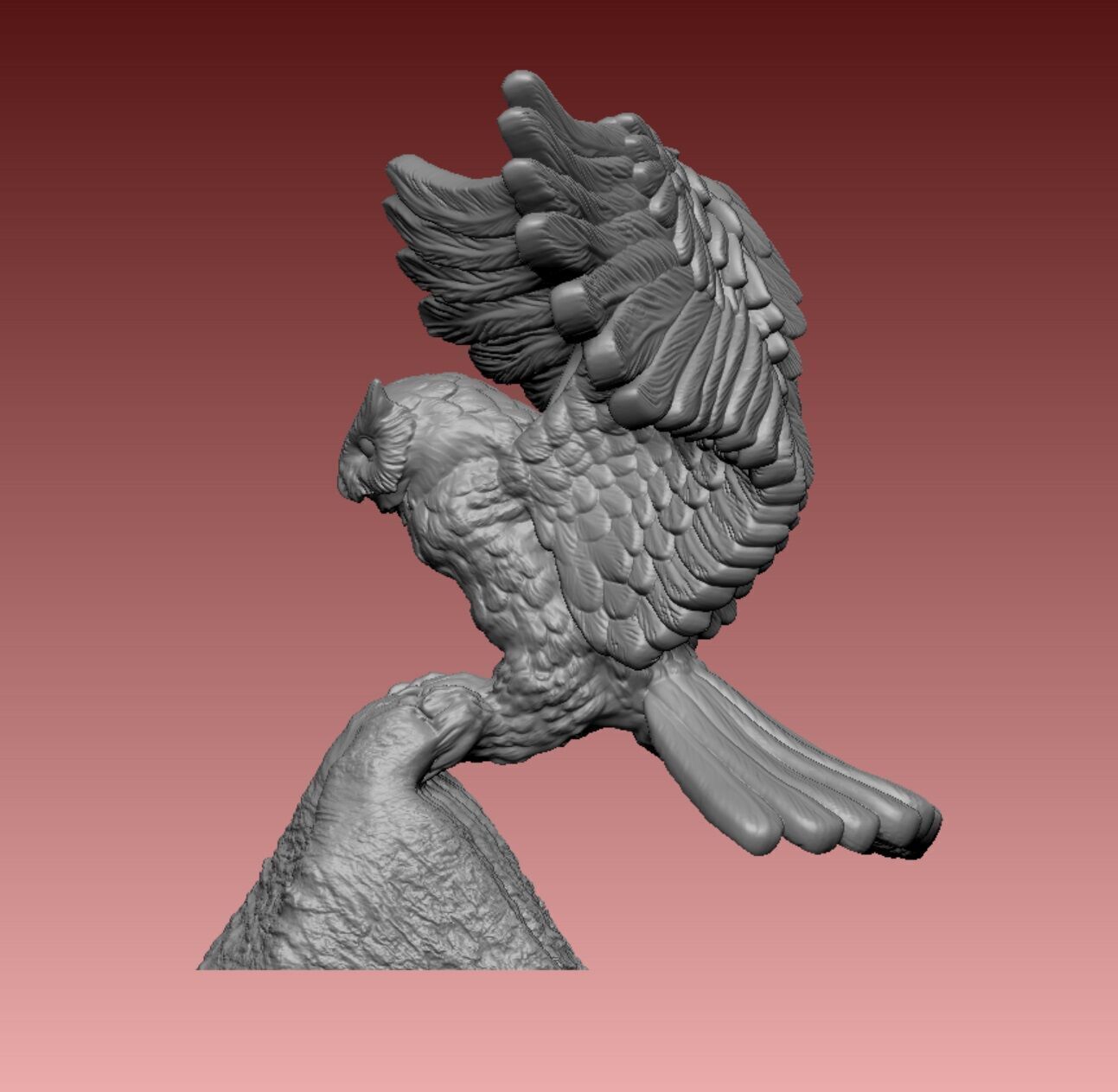 Owl miniature 3D print model_4