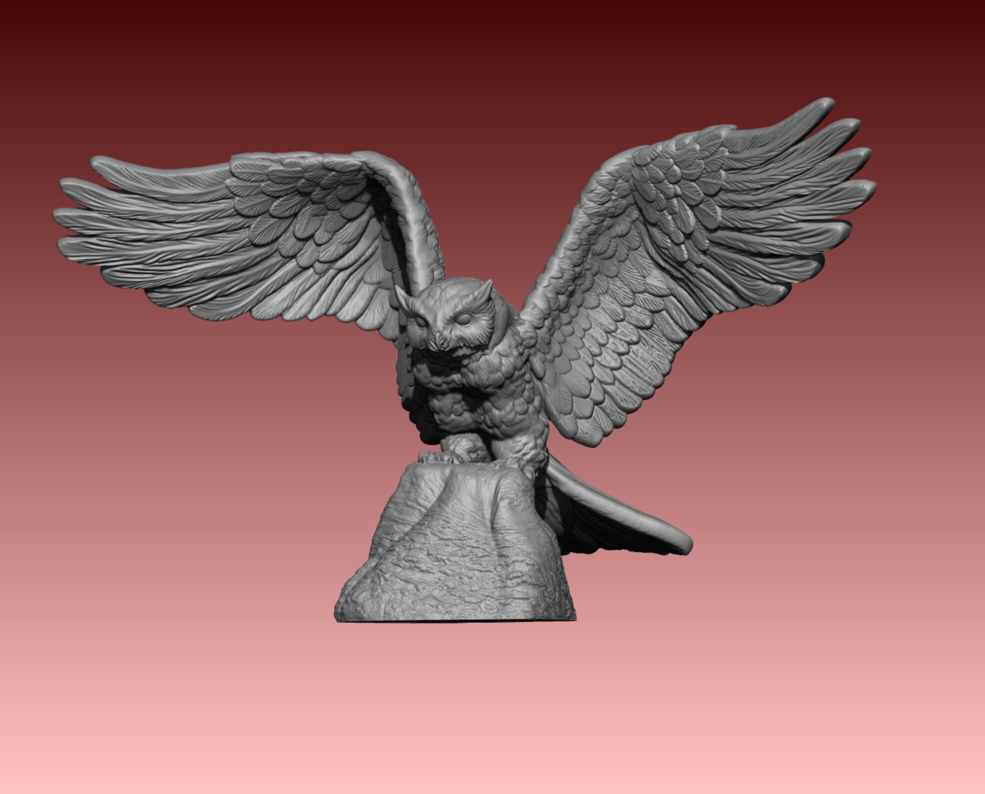 Owl miniature 3D print model_1