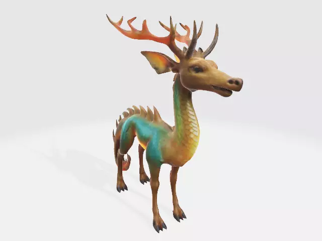 Fantasy deer 3D model_0