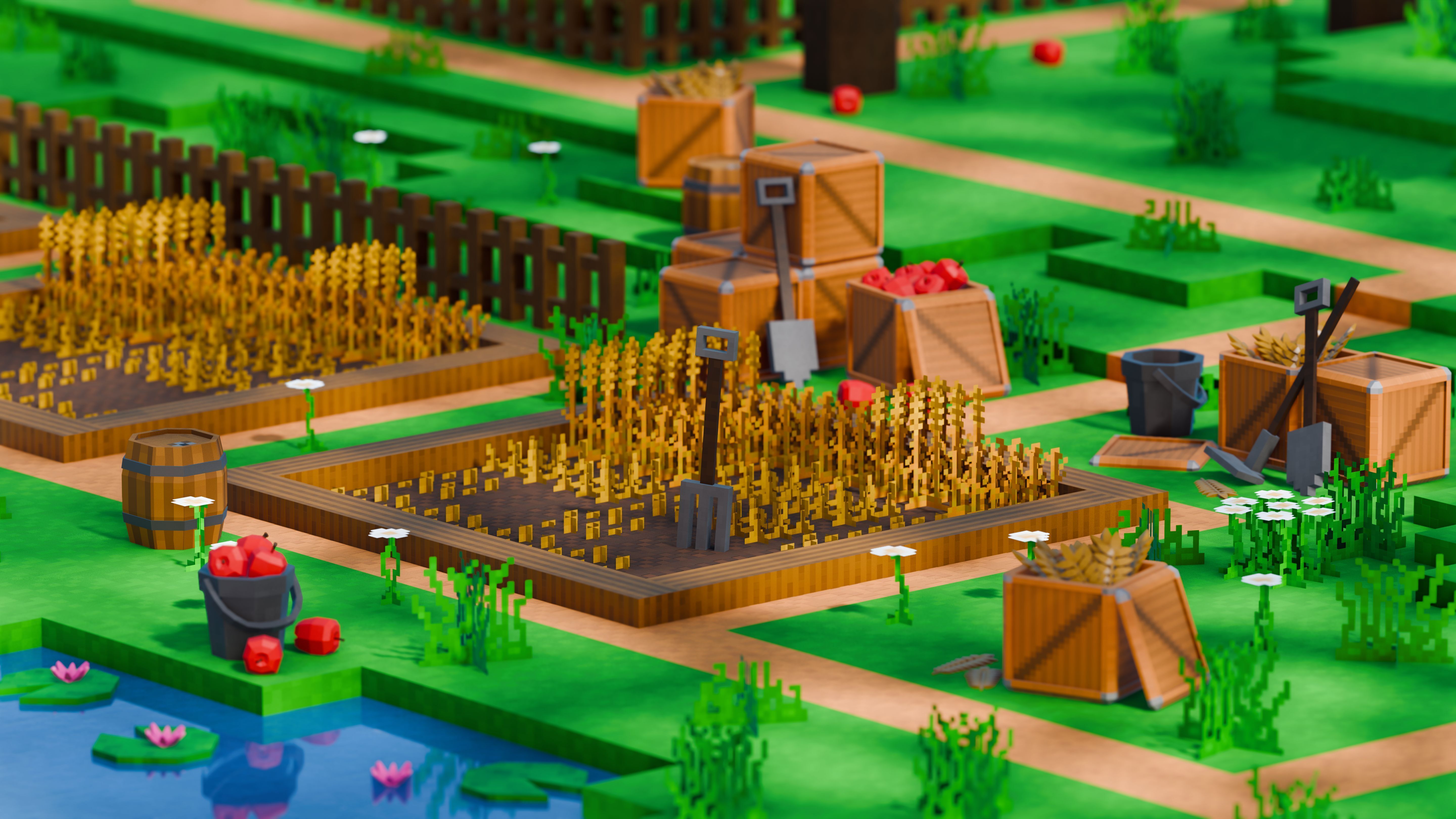 Pixel Farm - Modular Asset Pack Low-poly 3D model_8