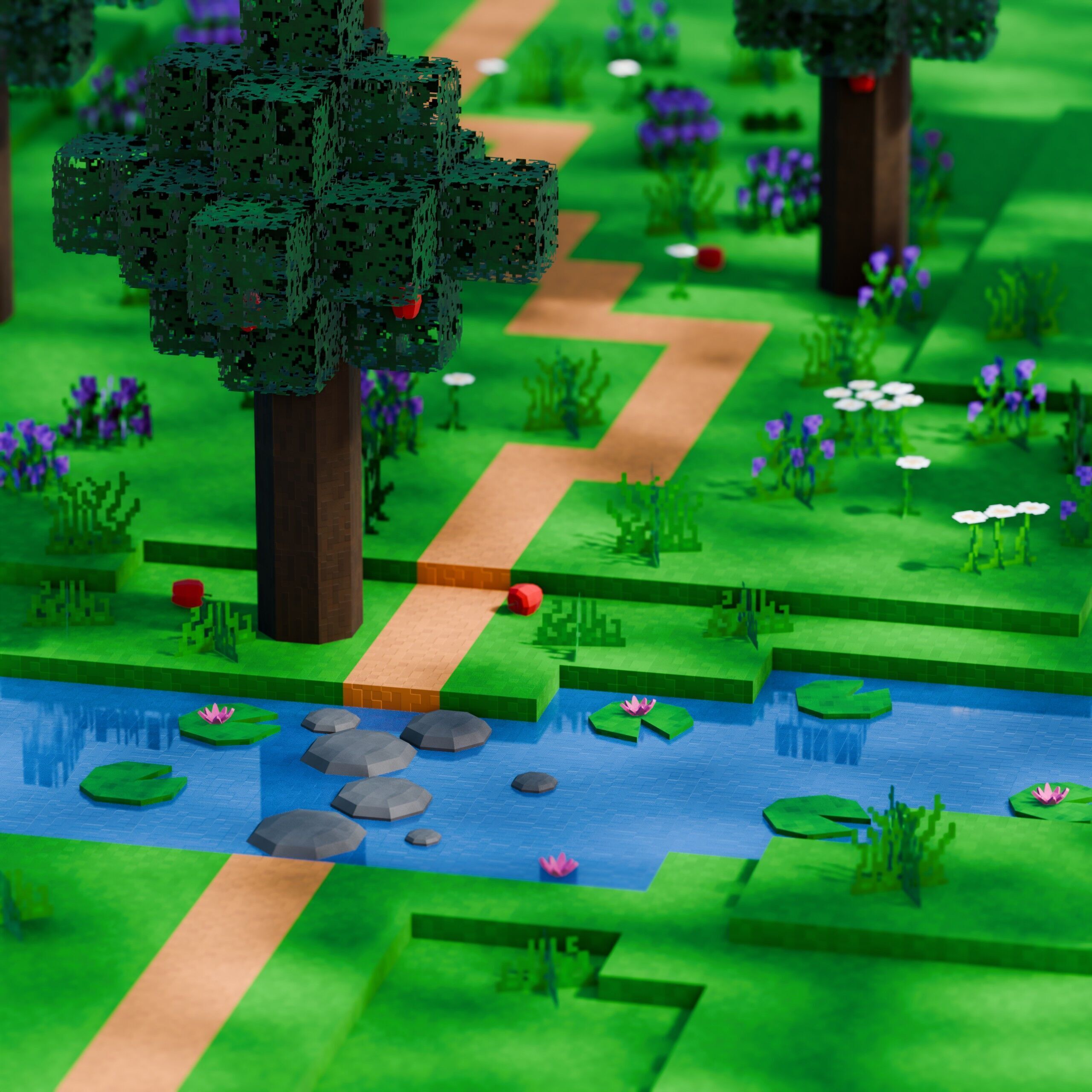 Pixel Farm - Modular Asset Pack Low-poly 3D model_4