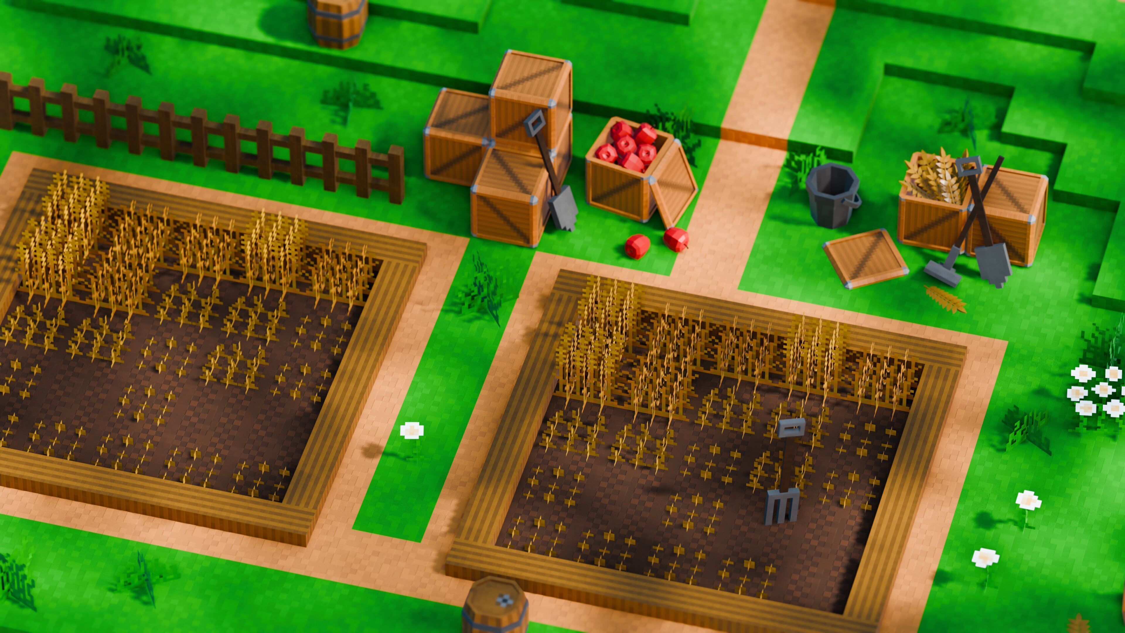 Pixel Farm - Modular Asset Pack Low-poly 3D model_7