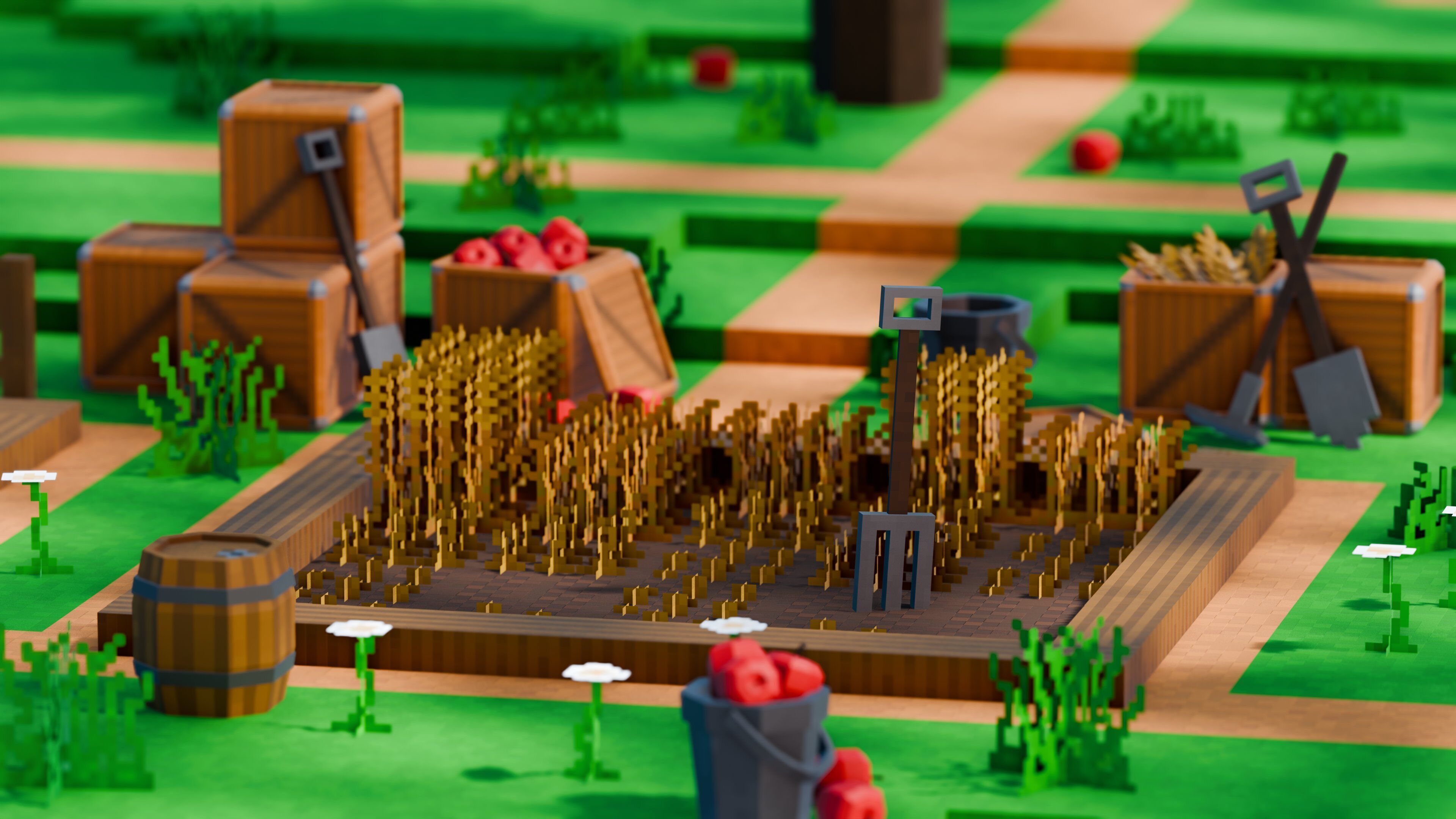 Pixel Farm - Modular Asset Pack Low-poly 3D model_9