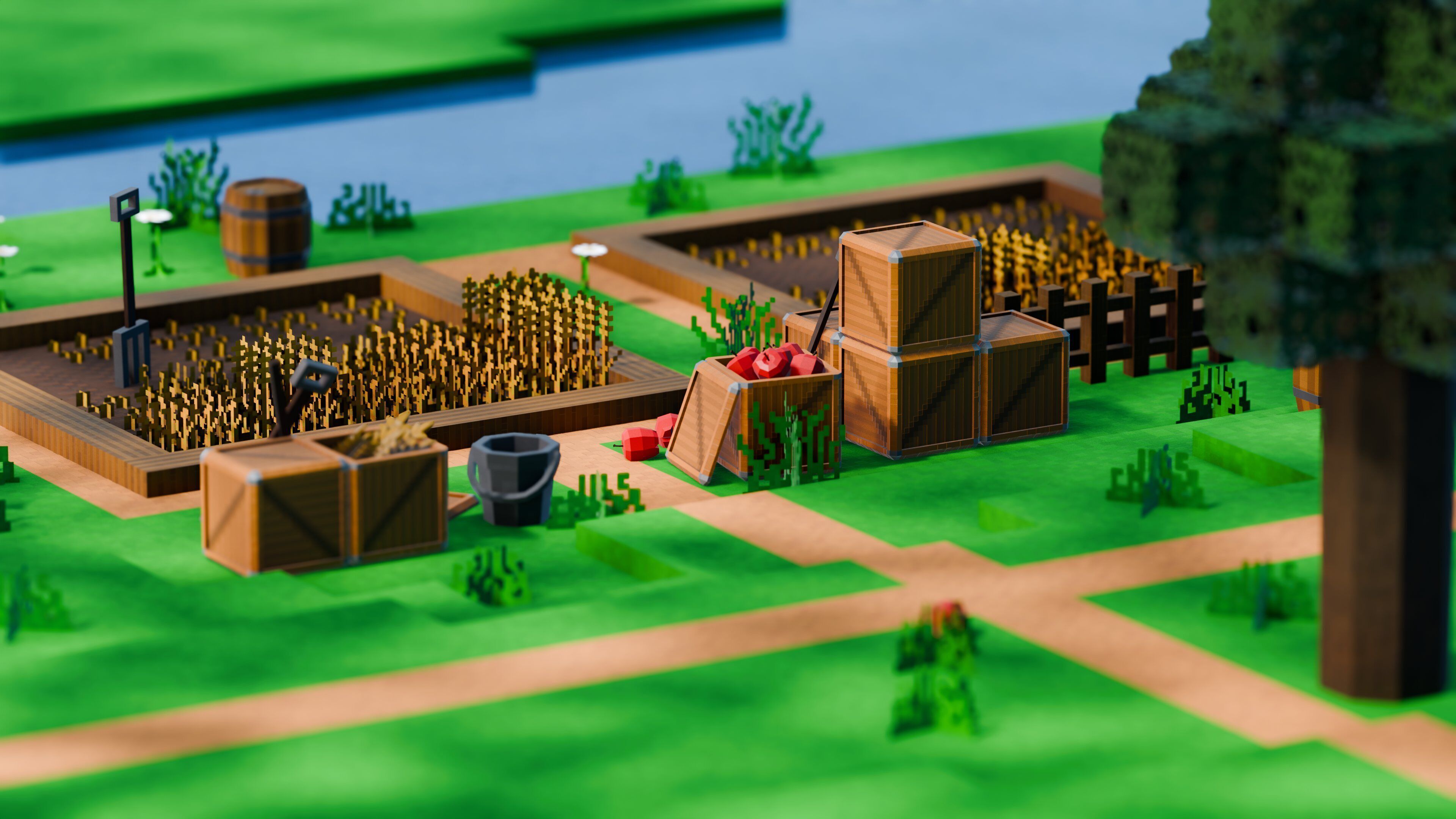 Pixel Farm - Modular Asset Pack Low-poly 3D model_12