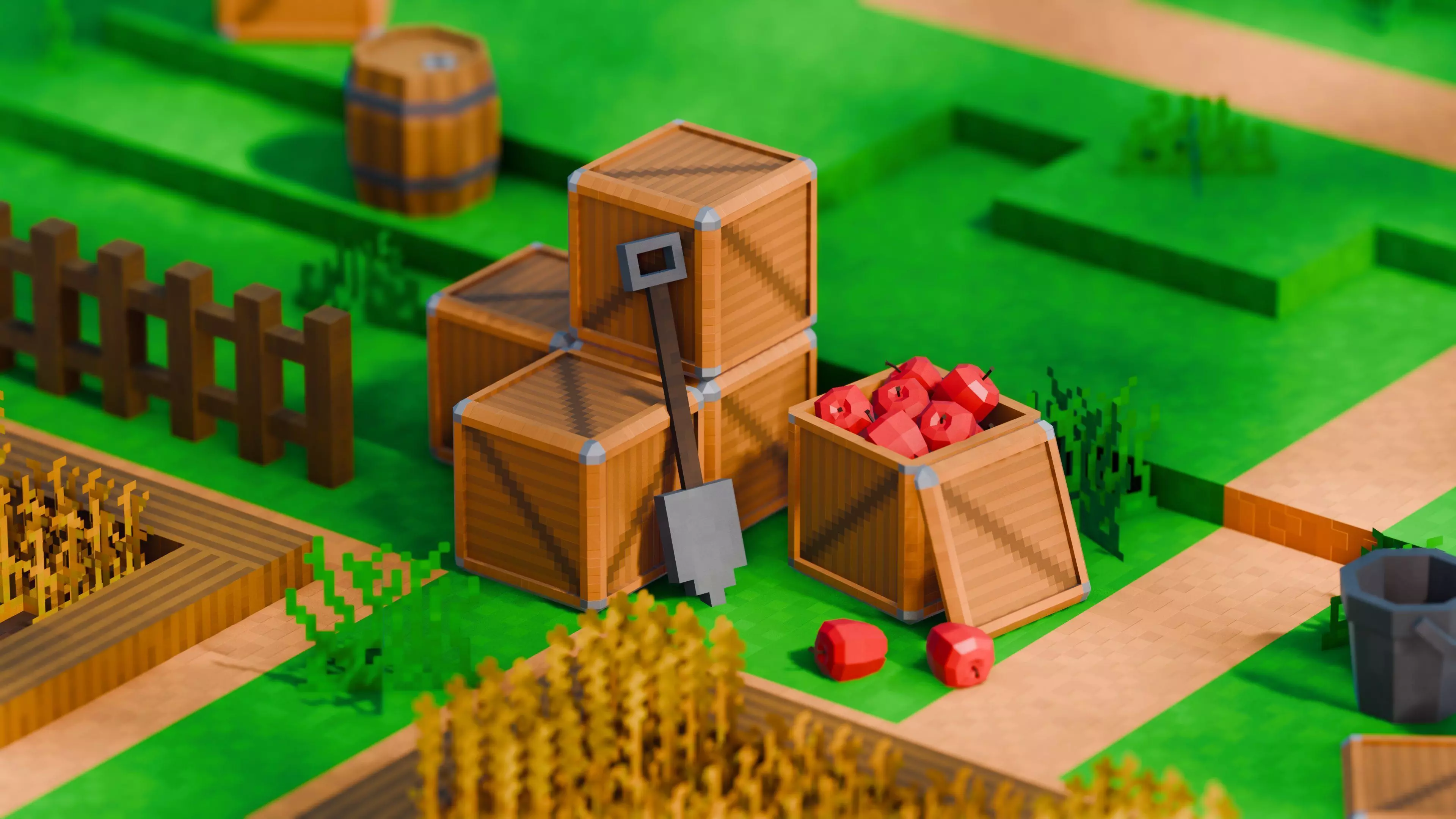 Pixel Farm - Modular Asset Pack Low-poly 3D model_0
