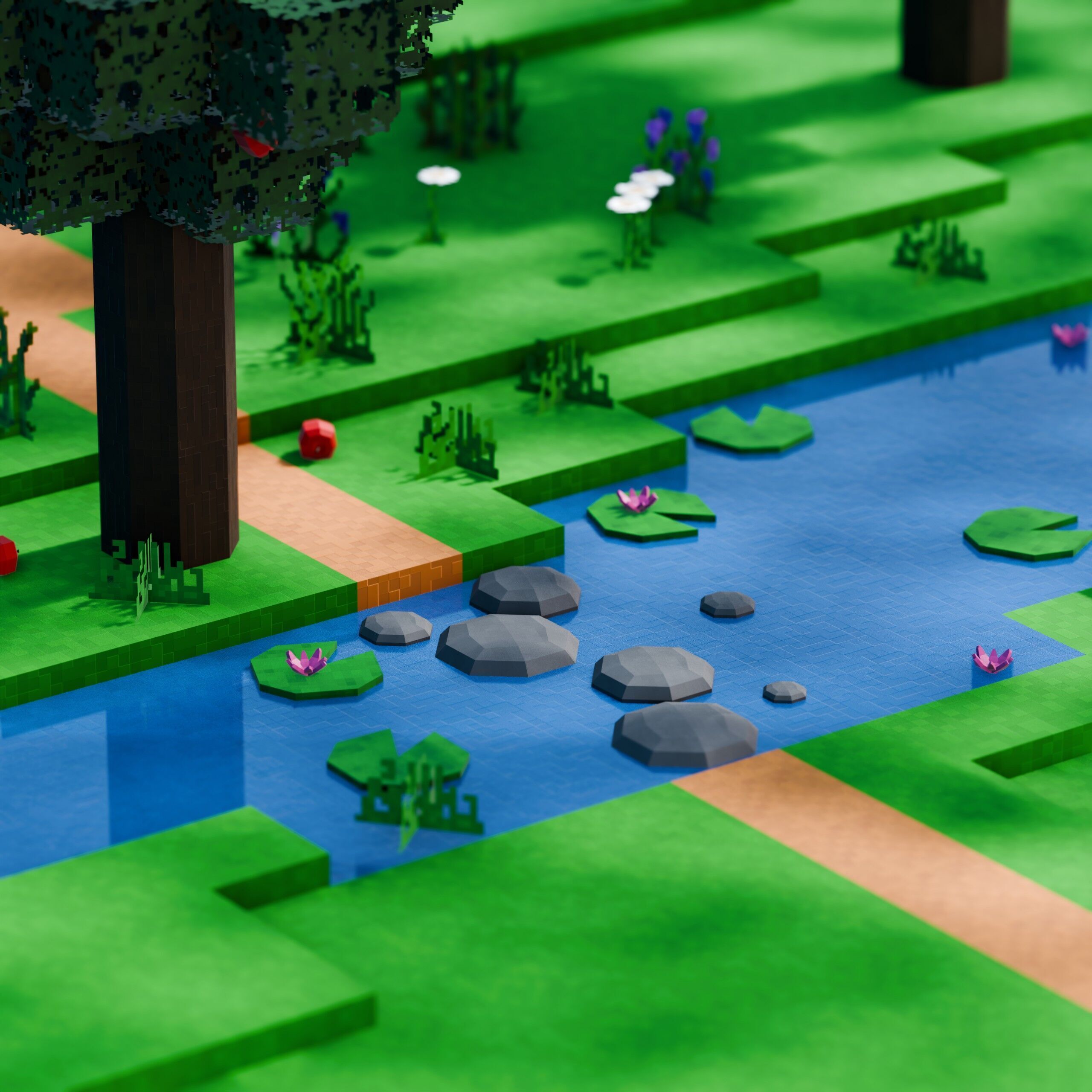 Pixel Farm - Modular Asset Pack Low-poly 3D model_16