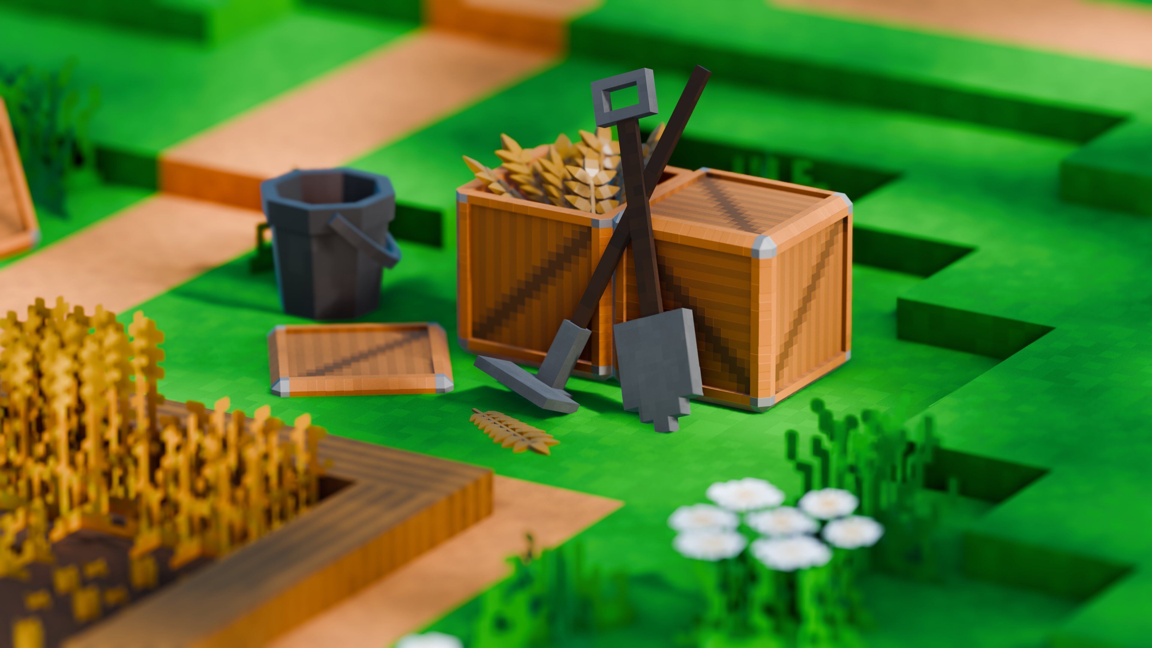 Pixel Farm - Modular Asset Pack Low-poly 3D model_13