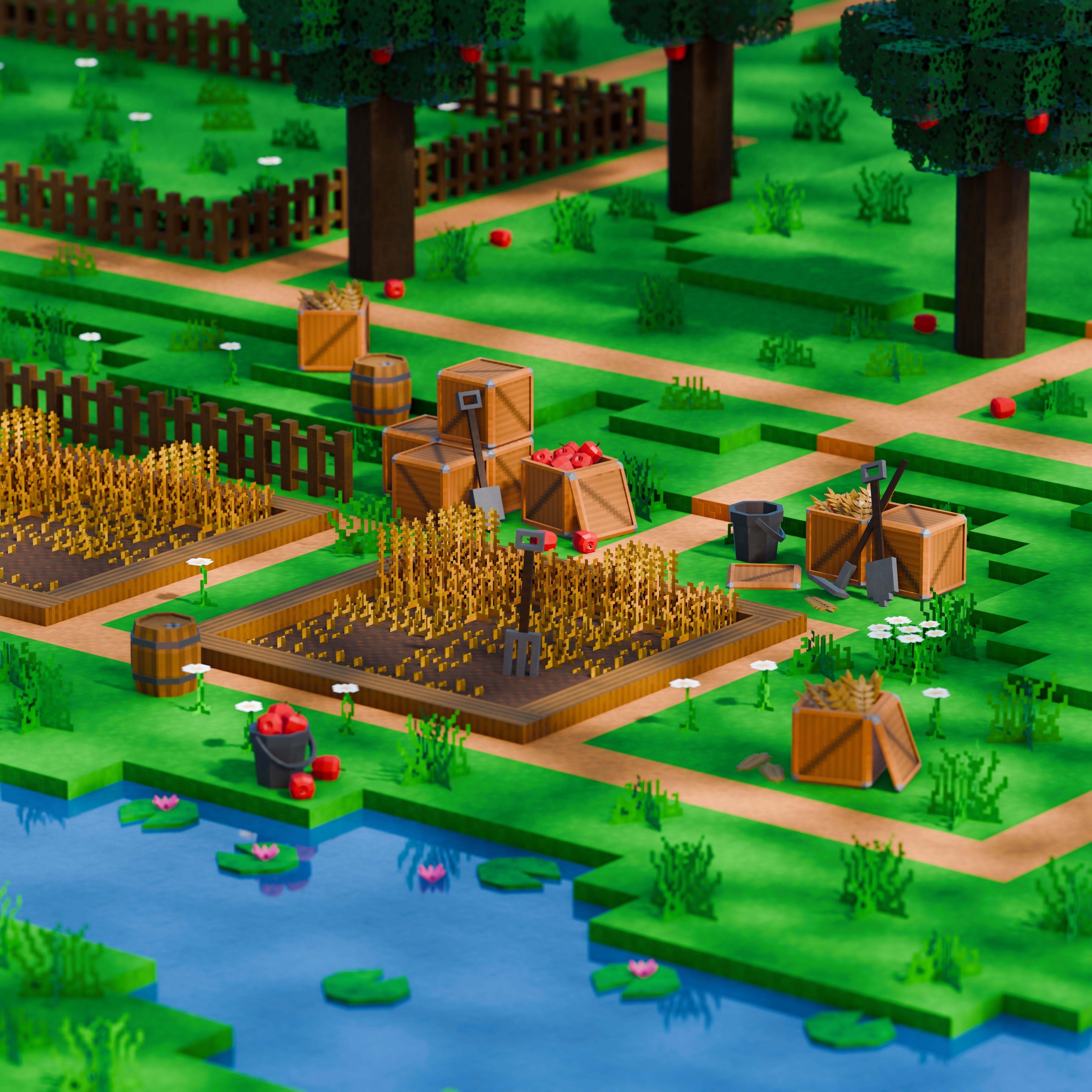 Pixel Farm - Modular Asset Pack Low-poly 3D model_3