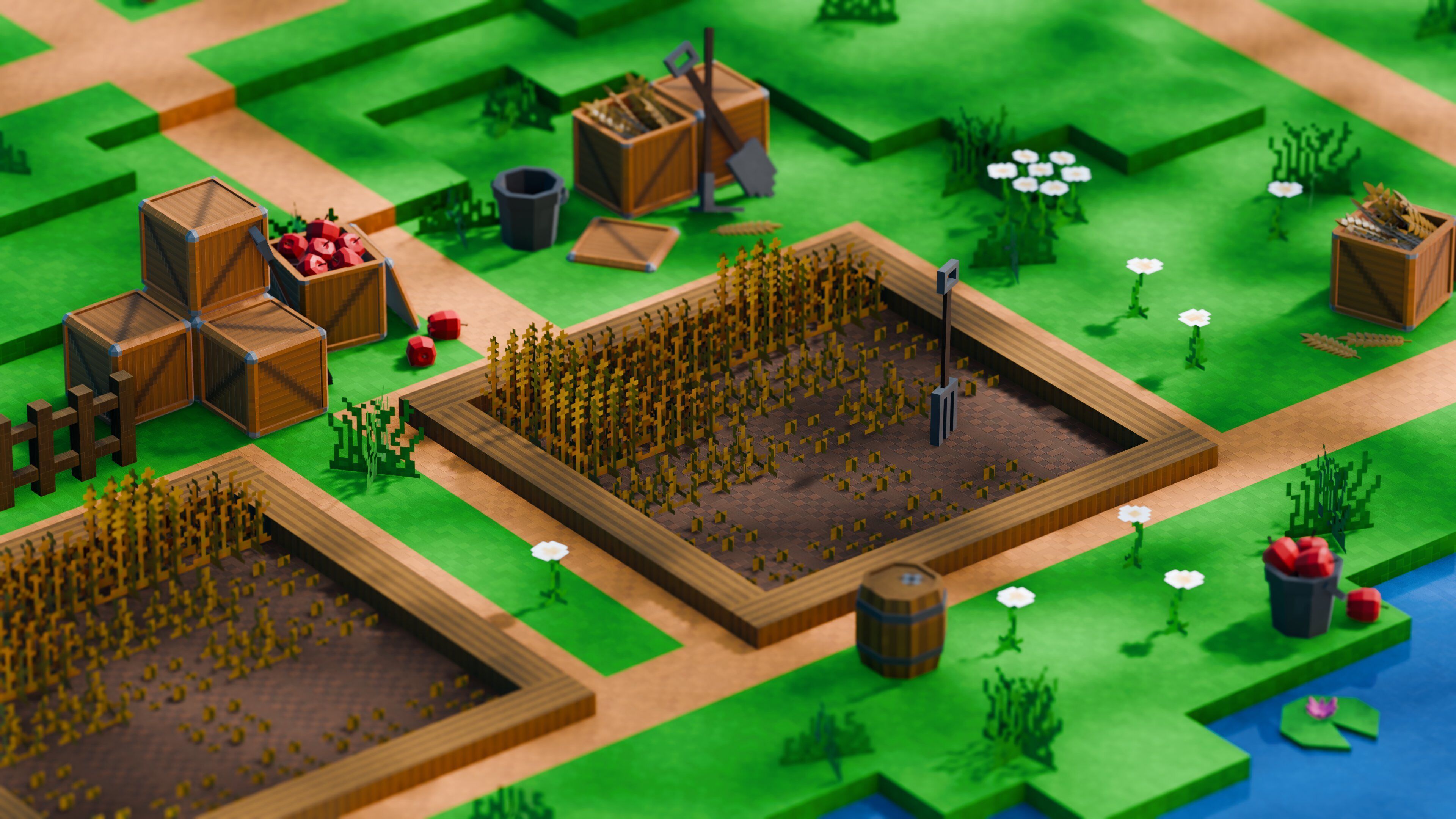 Pixel Farm - Modular Asset Pack Low-poly 3D model_10