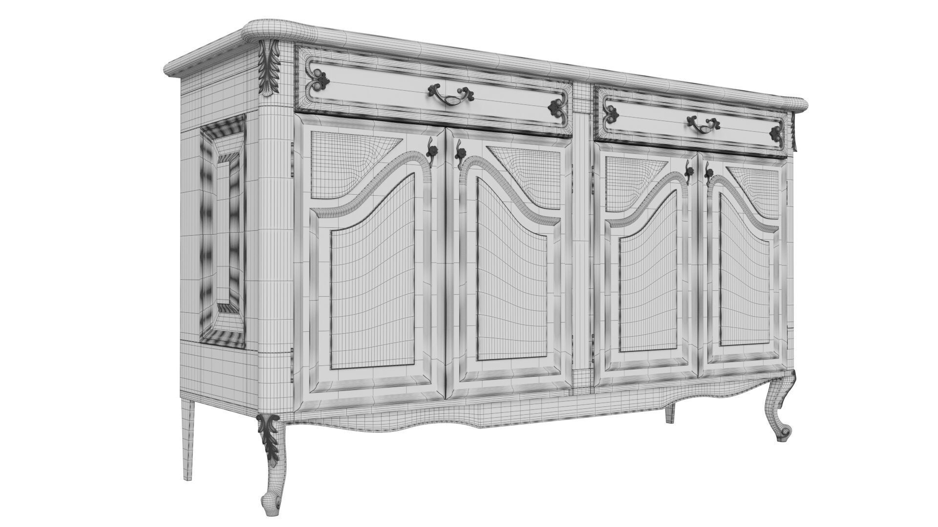 Classic Chest of Drawers 1400 3D model_8