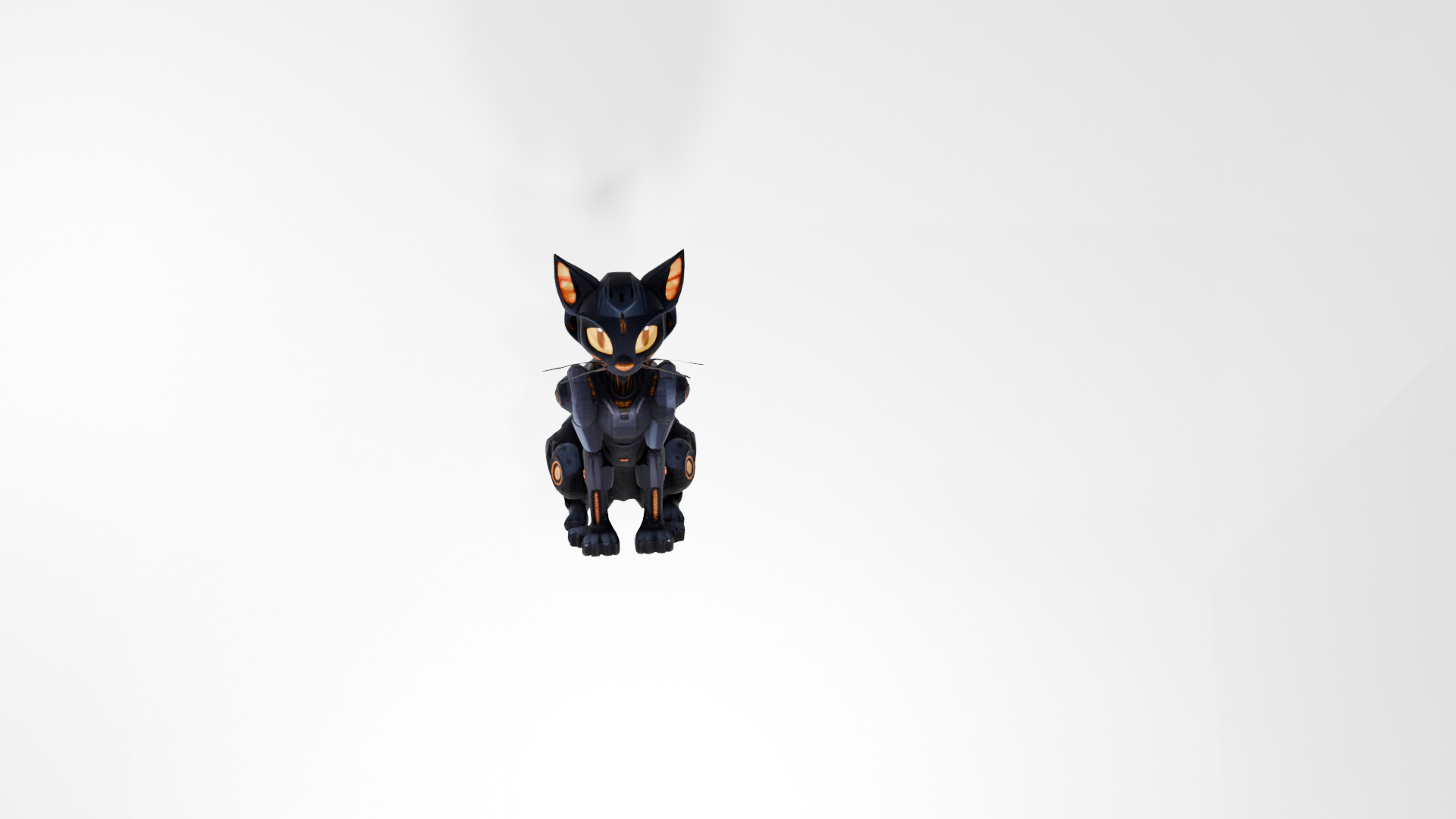 Futuristic Robotic Cat 3D Model -  Sci-Fi Asset 3D model_2
