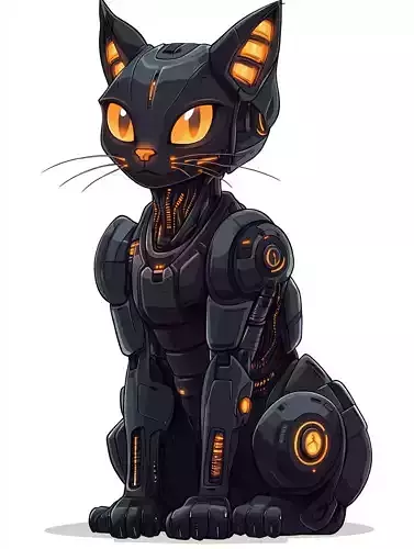 Futuristic Robotic Cat 3D Model -  Sci-Fi Asset 3D model