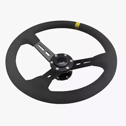 Steering Wheel 01 - Variation B - Black Stiches Low-poly 3D model
