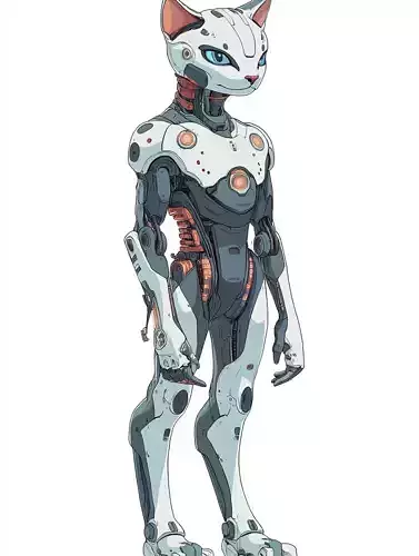 Robotic Cat 3D Model - Sci-Fi Asset for Games and Animations 3D model