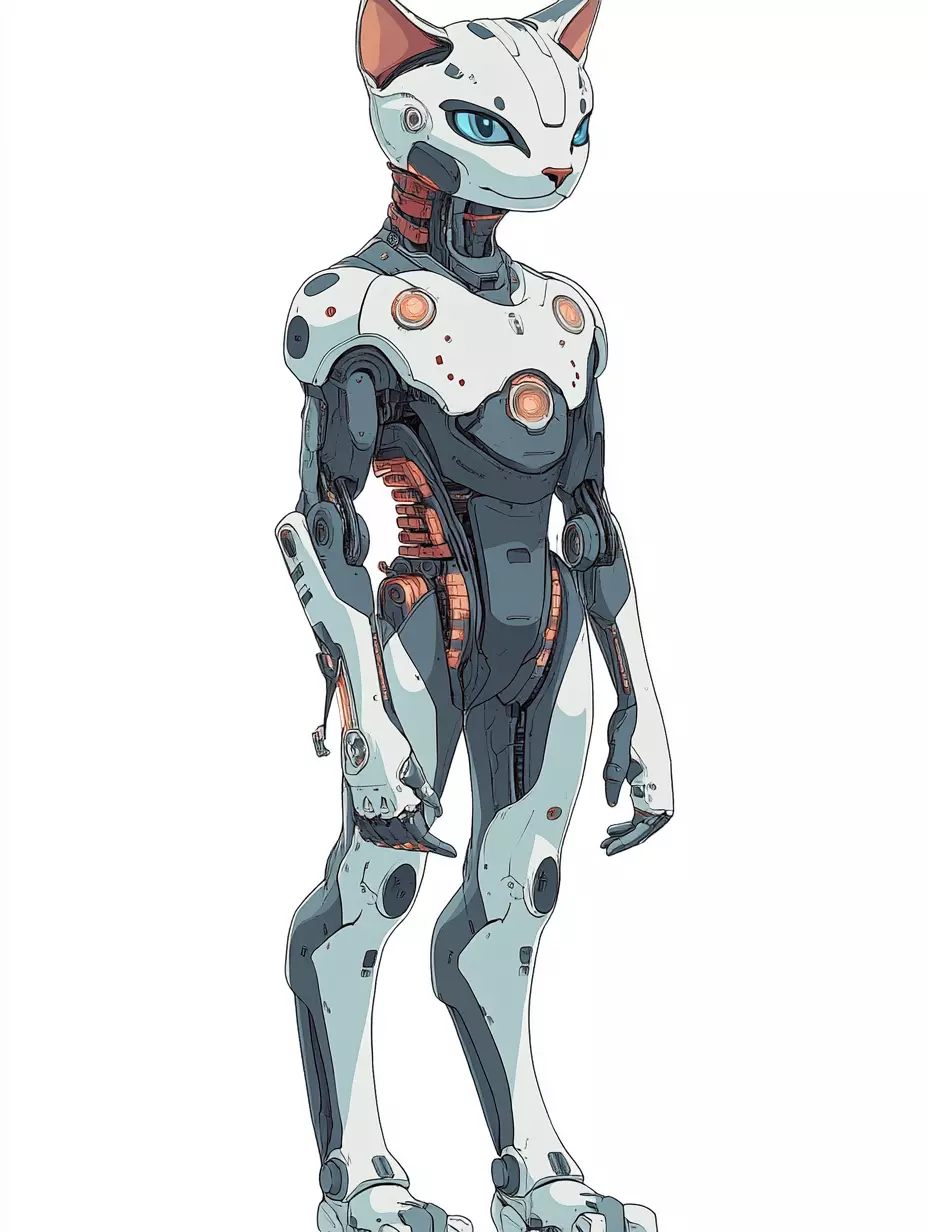 Robotic Cat 3D Model - Sci-Fi Asset for Games and Animations 3D model_0