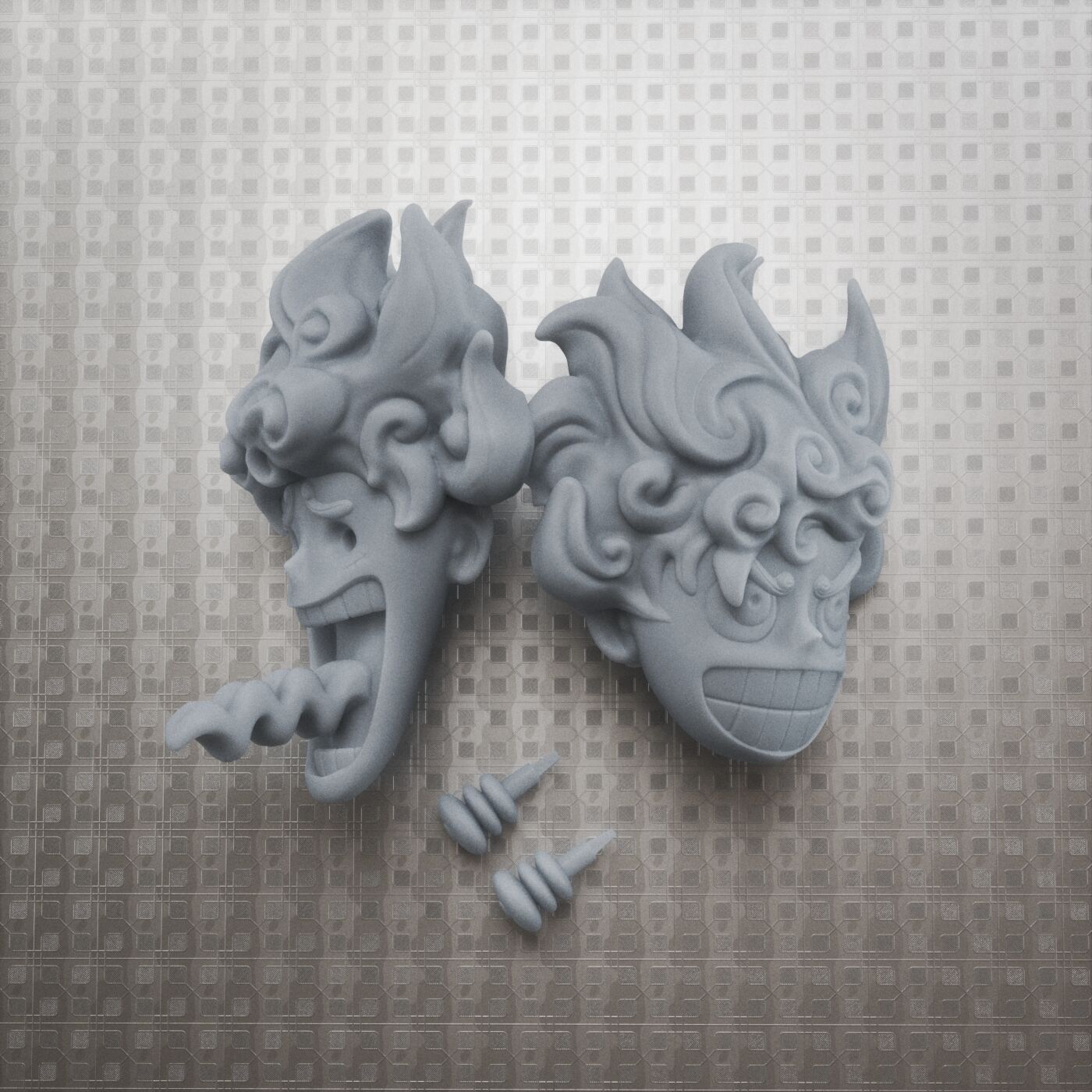 Luffy gear 5 - magnet head- 3D print model_3