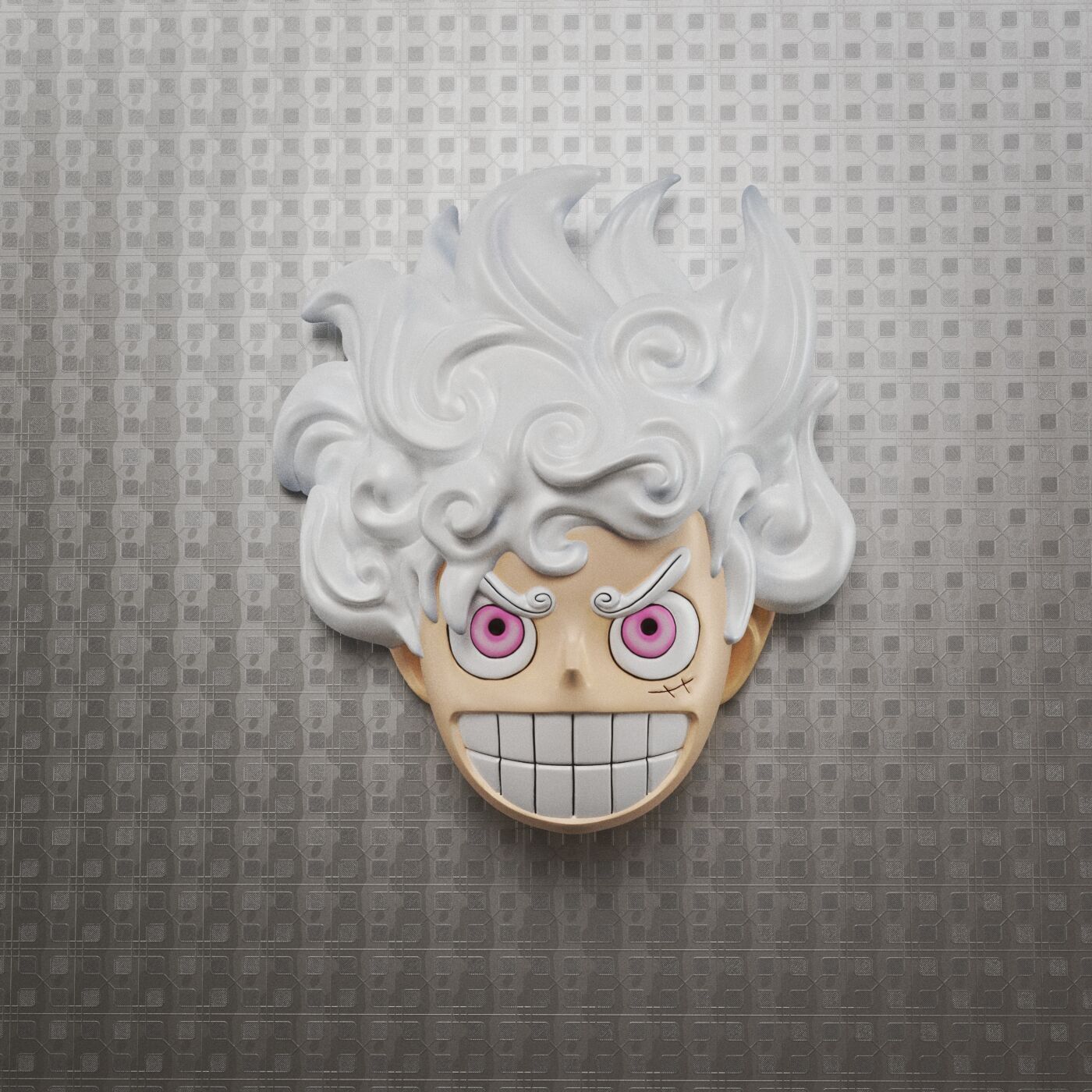 Luffy gear 5 - magnet head- 3D print model_2