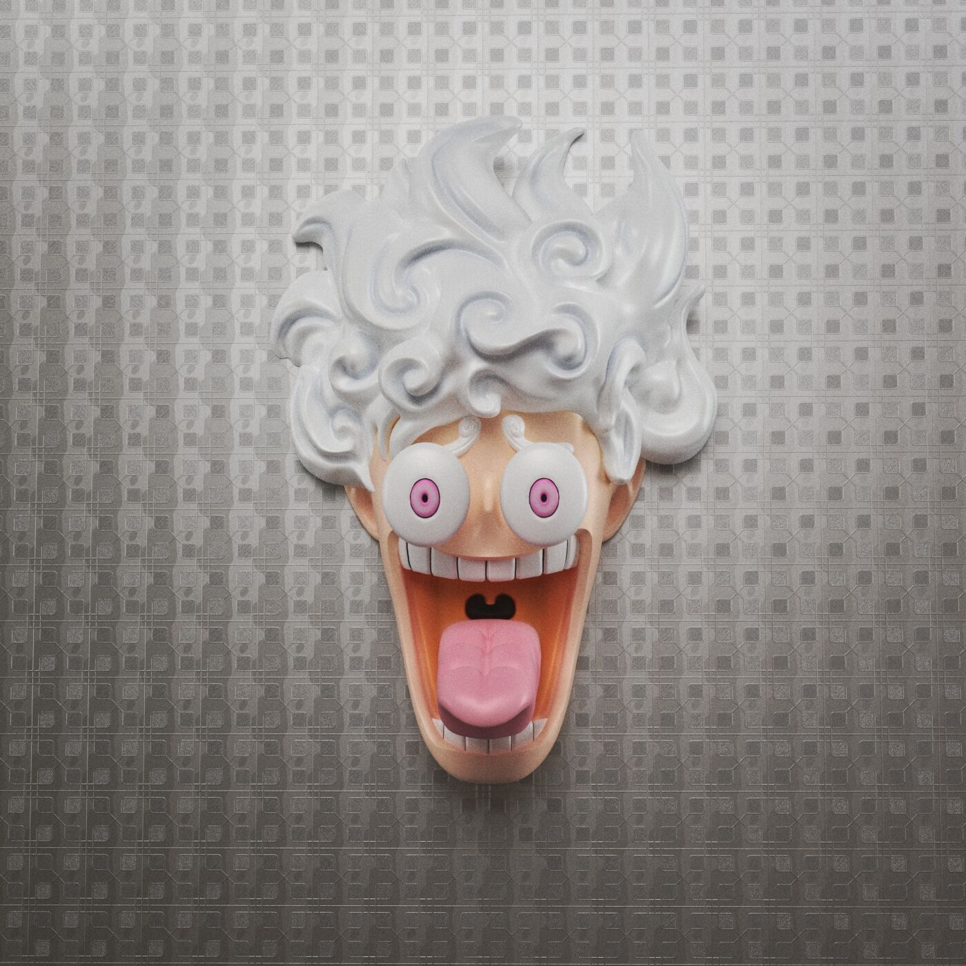 Luffy gear 5 - magnet head- 3D print model_1