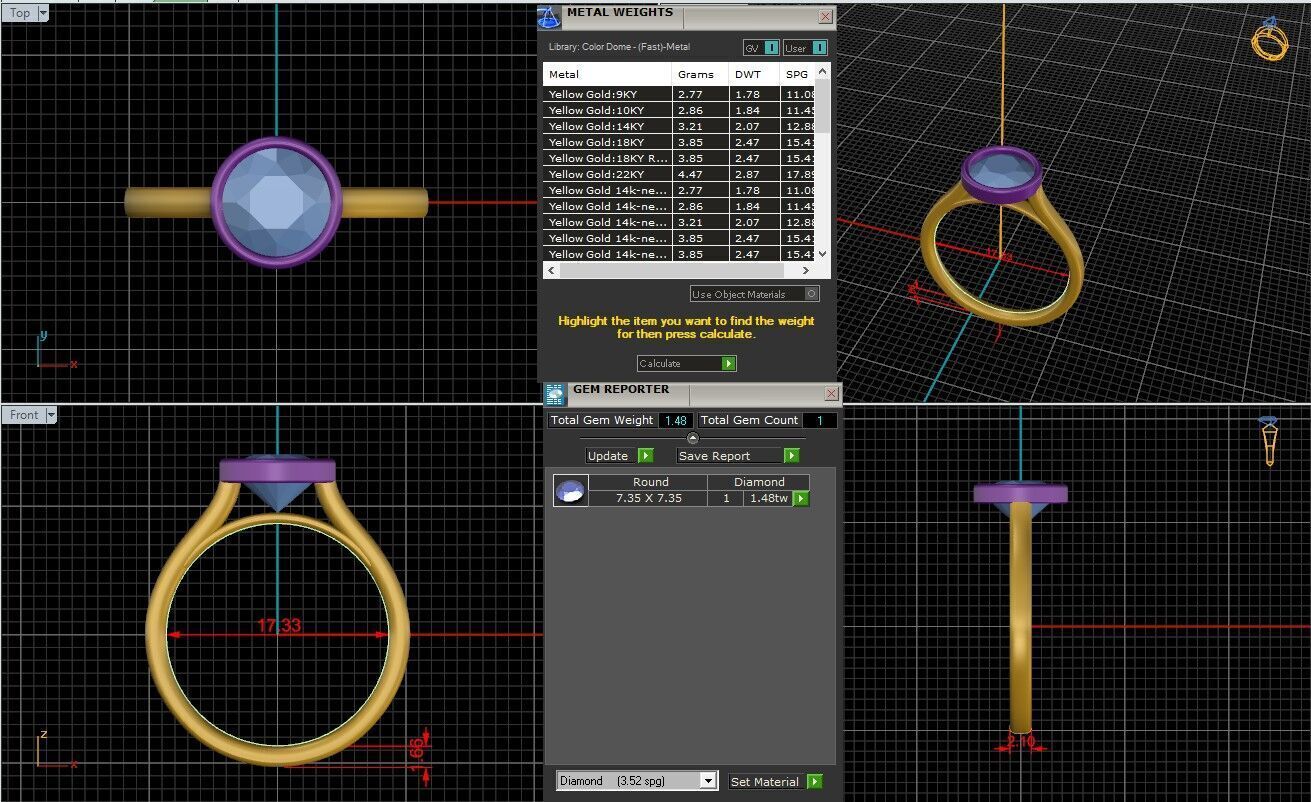 Round Diamond Bezel Setting Solitaire Diamond Ring 3D print model_25