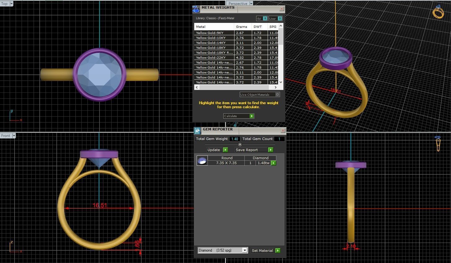 Round Diamond Bezel Setting Solitaire Diamond Ring 3D print model_3
