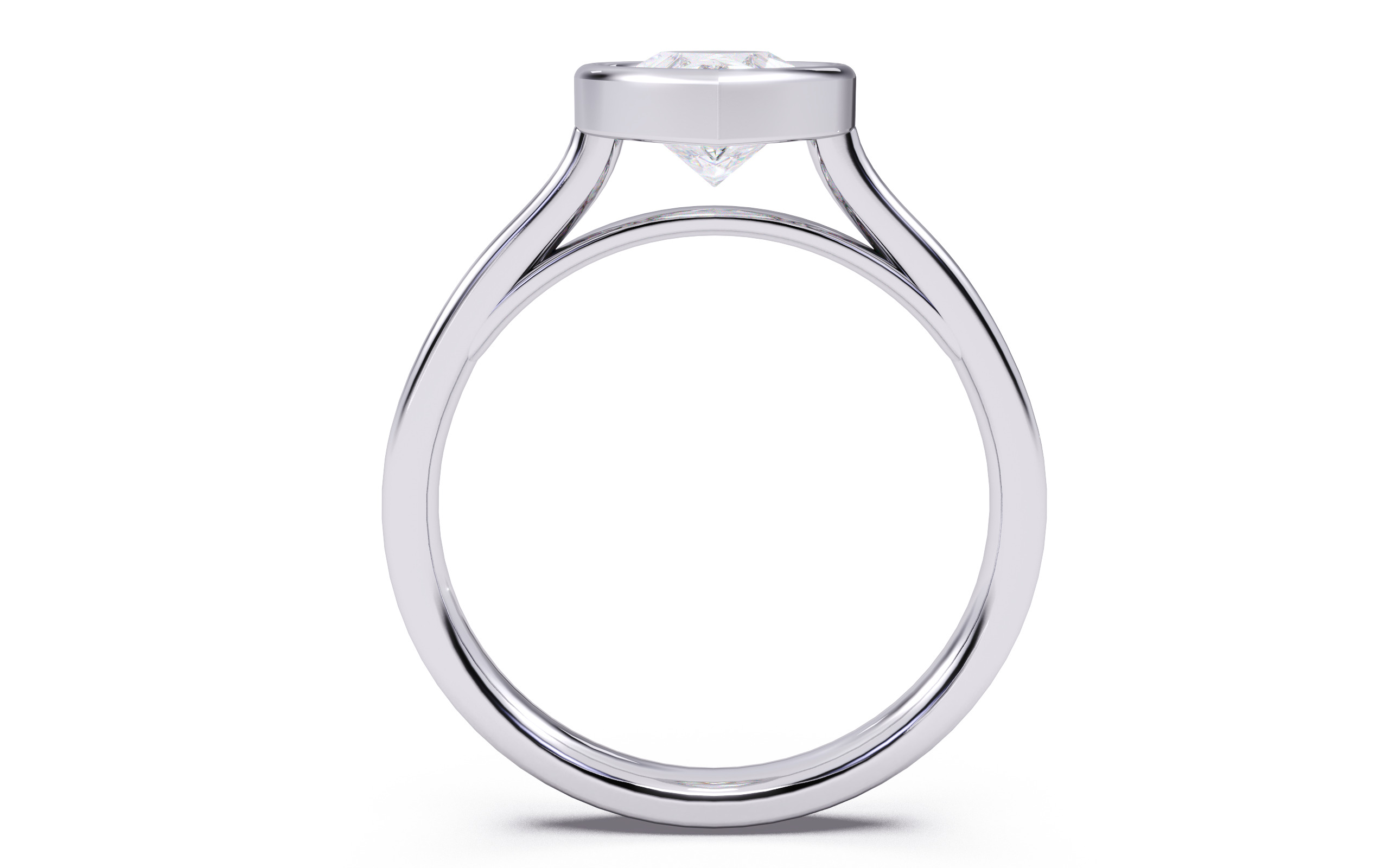 Pear Diamond Bezel Setting Solitaire Diamond Ring 3D print model_23