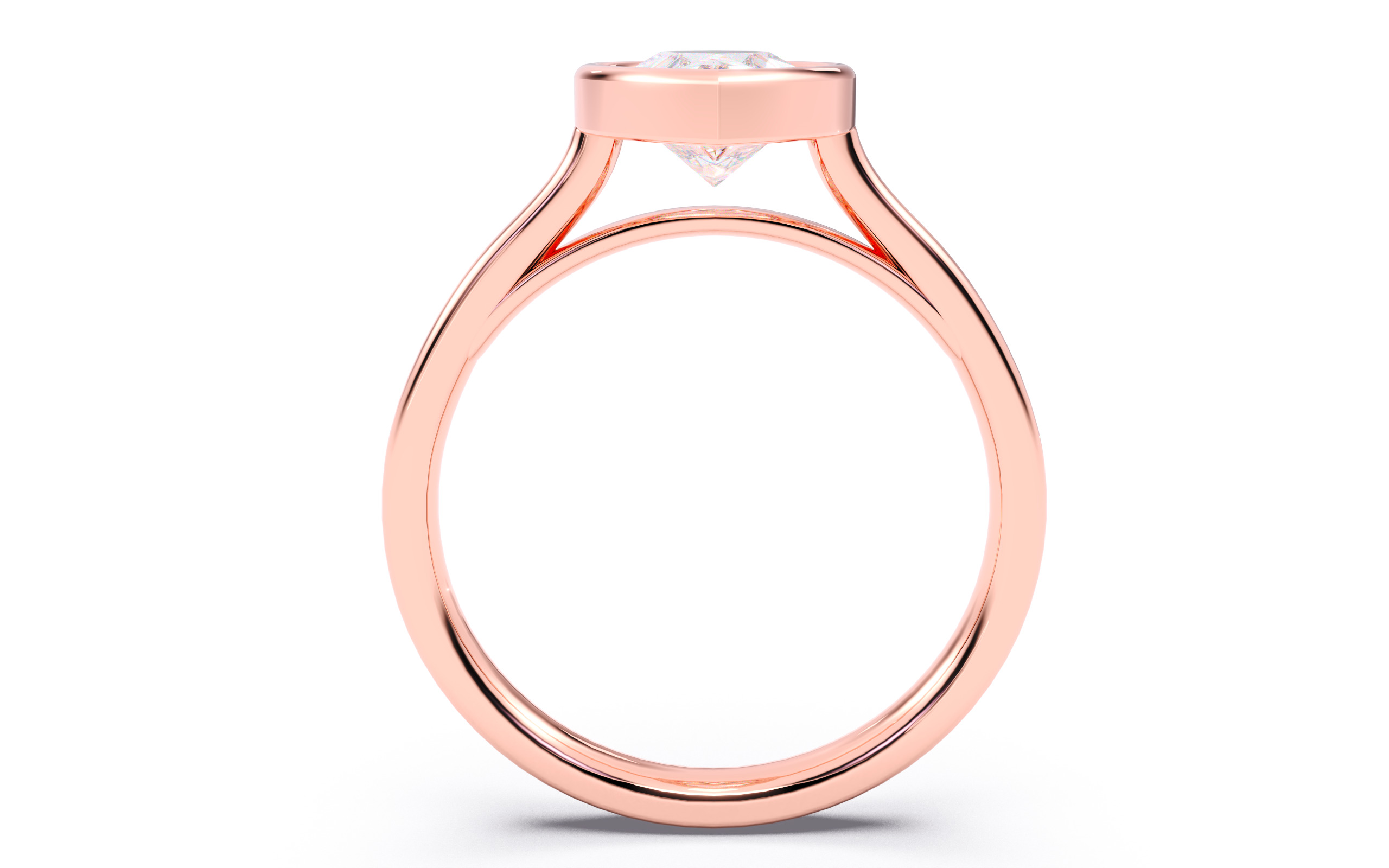 Pear Diamond Bezel Setting Solitaire Diamond Ring 3D print model_5