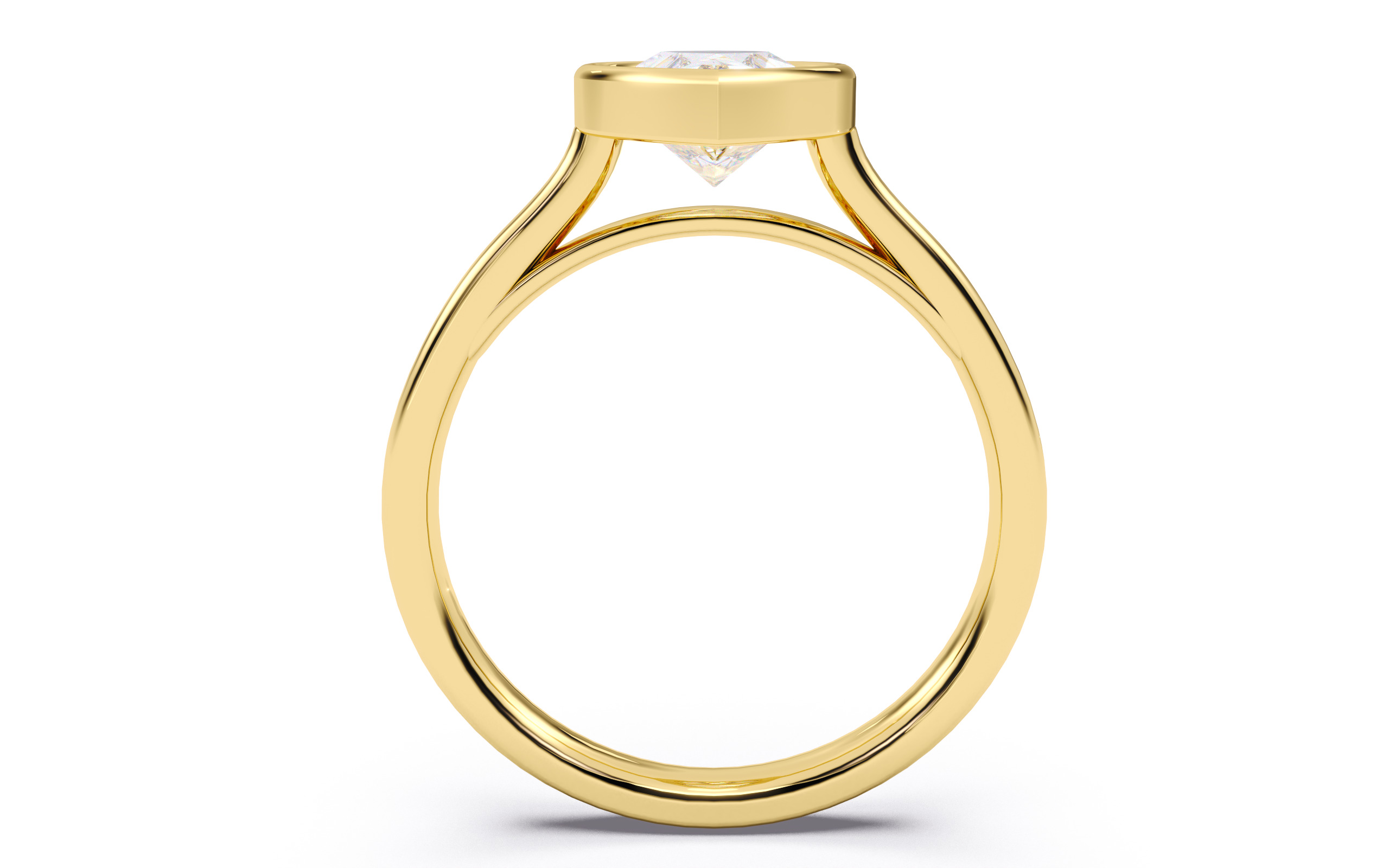 Pear Diamond Bezel Setting Solitaire Diamond Ring 3D print model_24