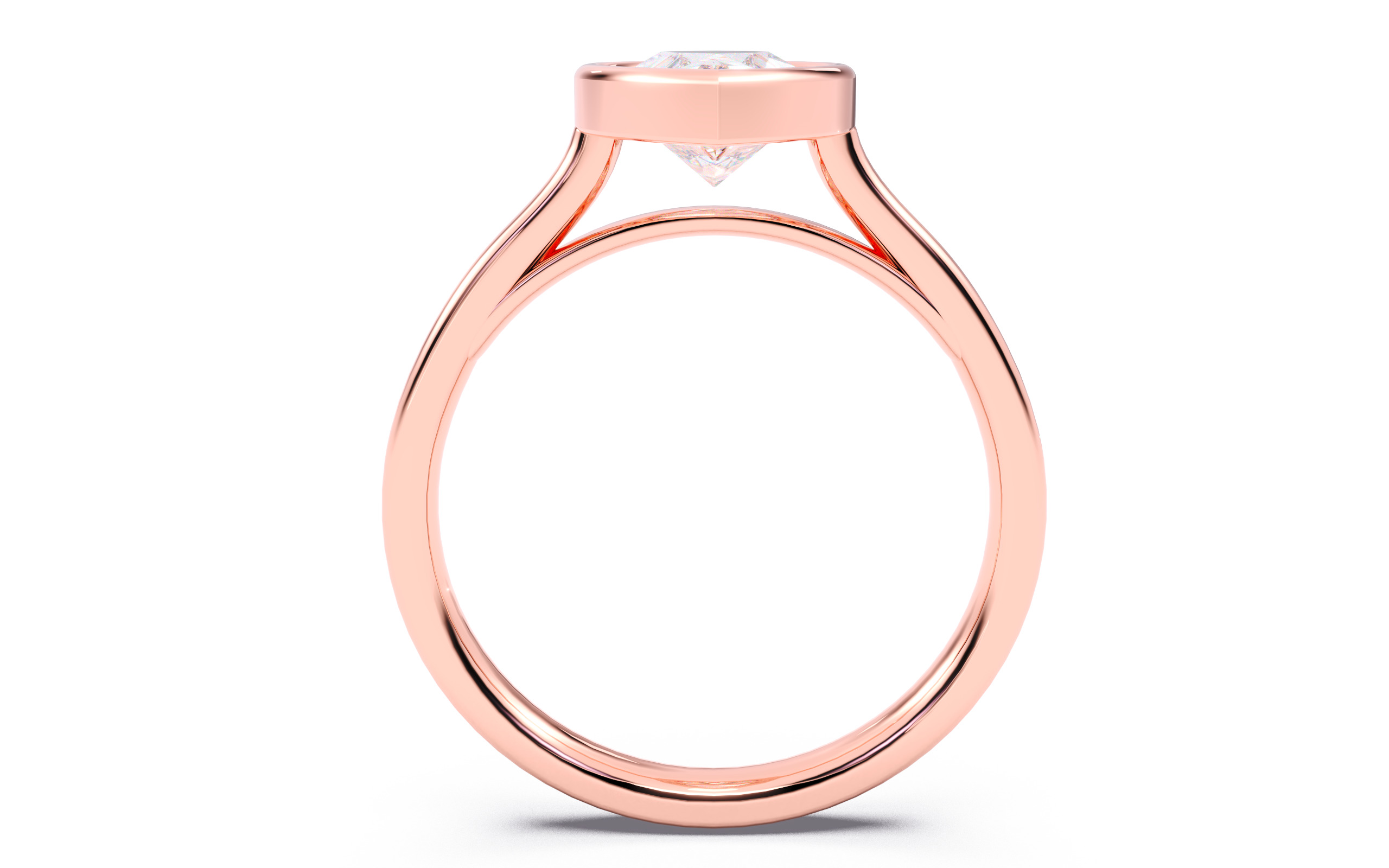 Pear Diamond Bezel Setting Solitaire Diamond Ring 3D print model_6