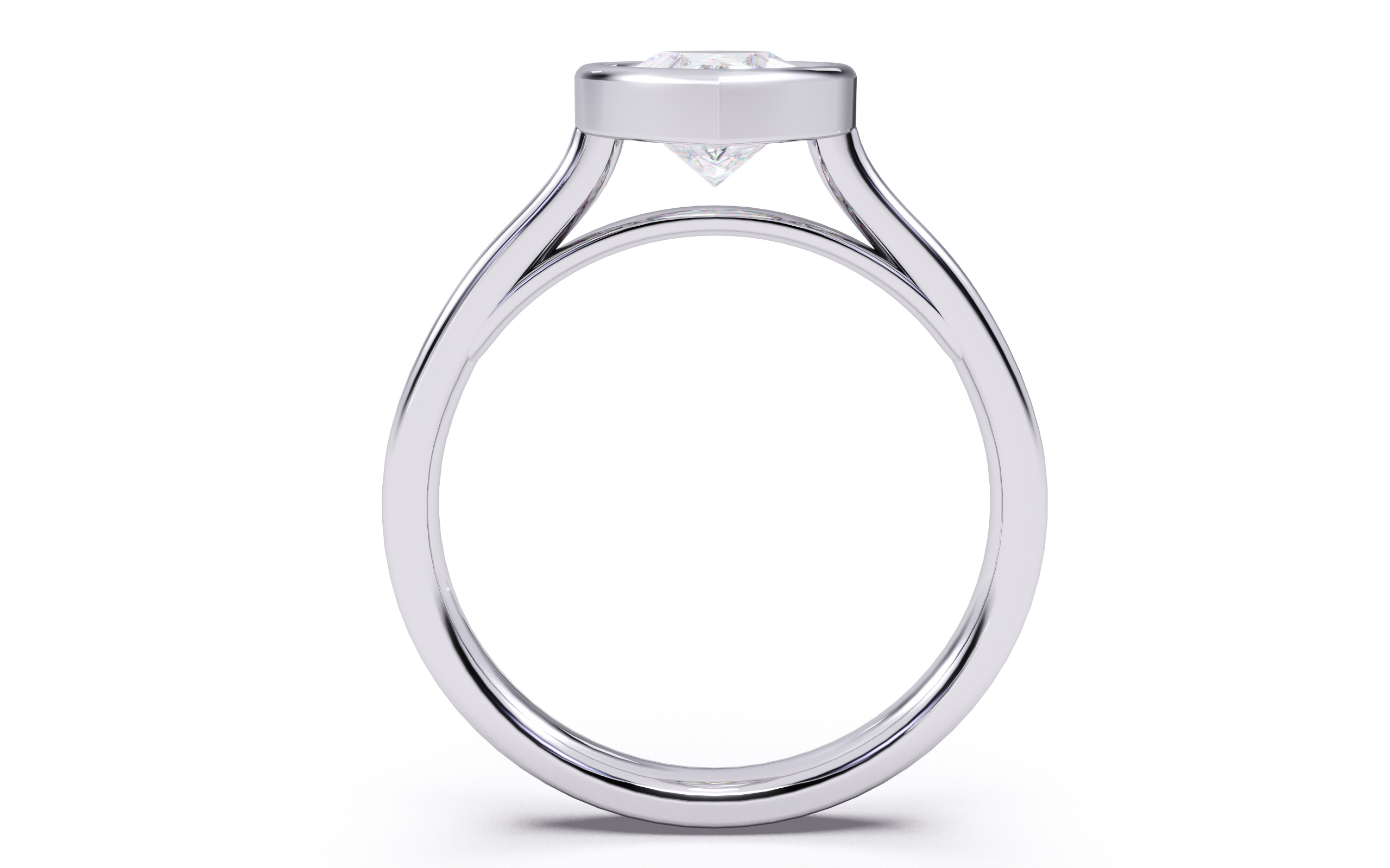 Pear Diamond Bezel Setting Solitaire Diamond Ring 3D print model_22
