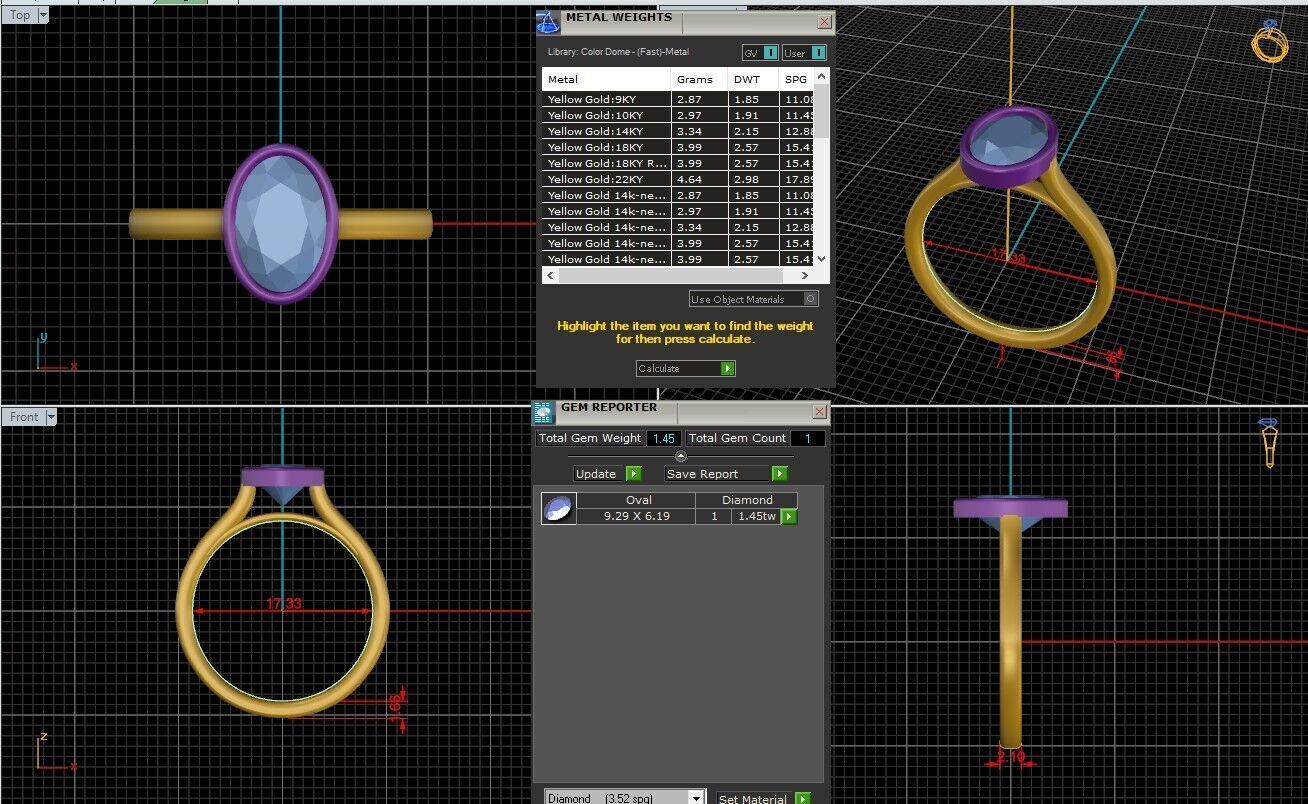 Oval Diamond Bezel Setting Solitaire Diamond Ring 3D print model_25