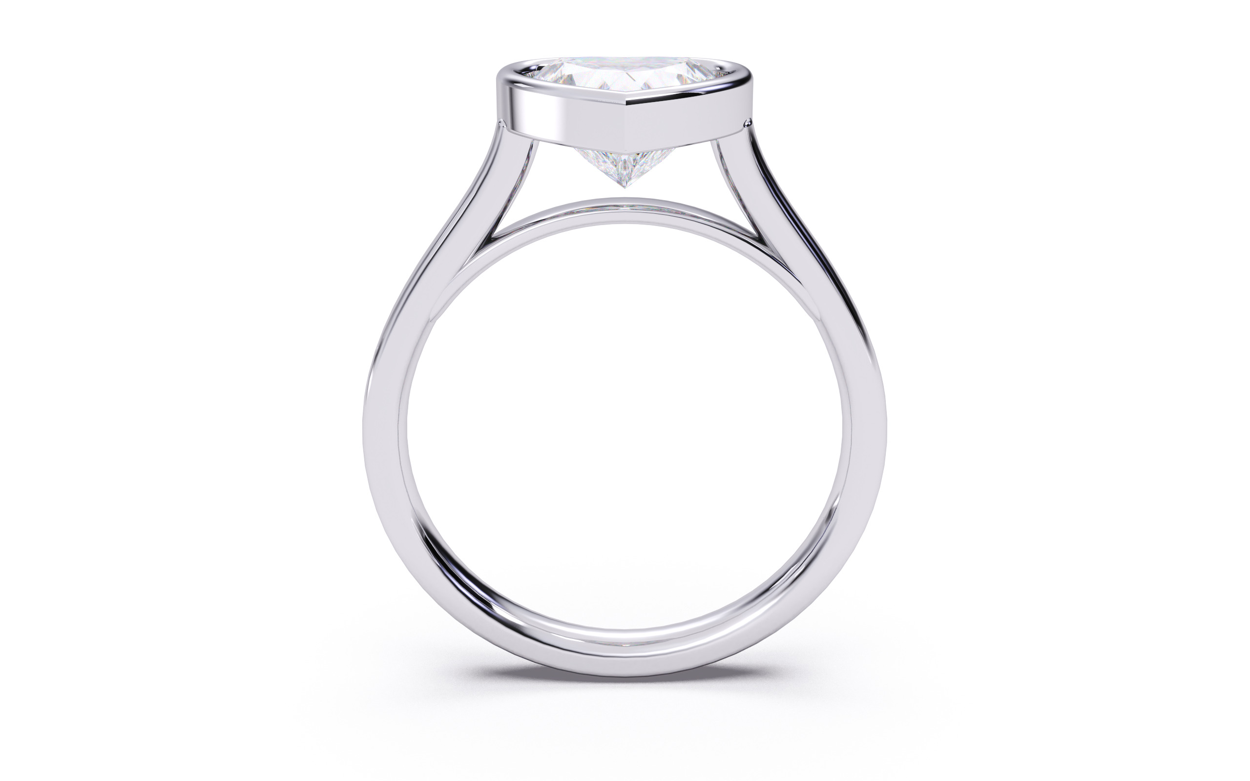 Heart Diamond Bezel Setting Solitaire Diamond Ring 3D print model_20