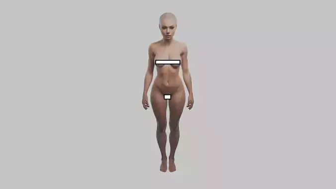 Realistic Rigged Animated Brunette Teen 19-year-old female Low-poly 3D model