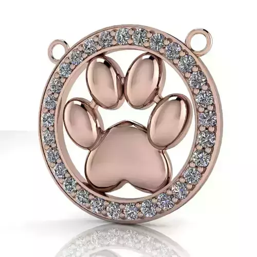 Dog Paw Print Pendant Hollow Footprint Necklace Memorial Jewelry 3D print model Dog Paw Print Pendant Hollow Footprint Necklace Memorial Jewelry 3D print model