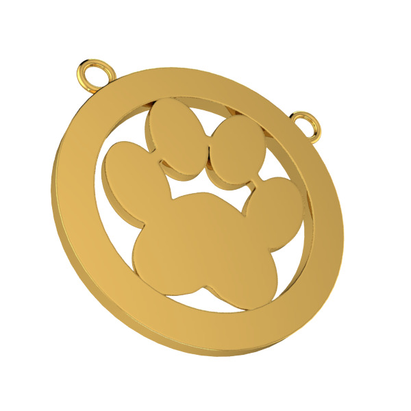Dog Paw Print Pendant Hollow Footprint Necklace Memorial Jewelry 3D print model_10