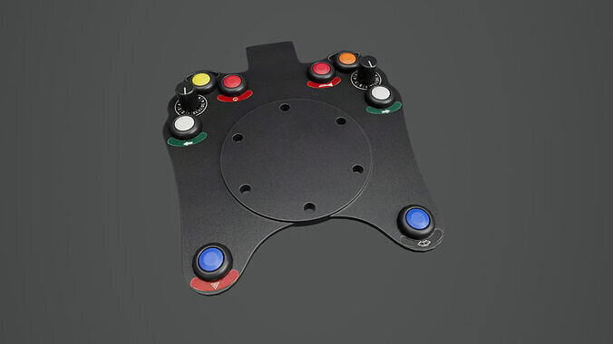 Steering Wheel Button Plate 01 Low-poly 3D model 6