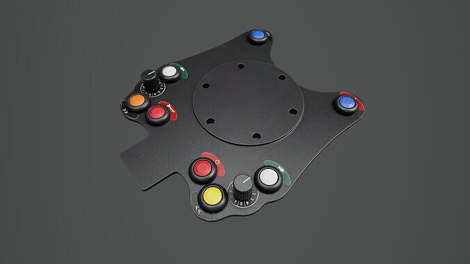 Steering Wheel Button Plate 01 Low-poly 3D model 3