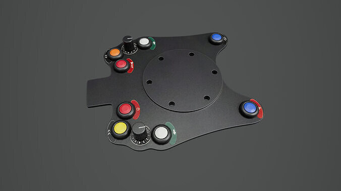 Steering Wheel Button Plate 01 Low-poly 3D model 4