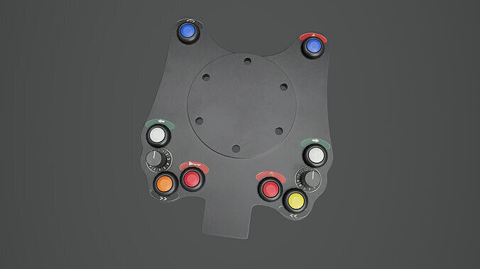 Steering Wheel Button Plate 01 Low-poly 3D model 7