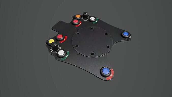 Steering Wheel Button Plate 01 Low-poly 3D model 5