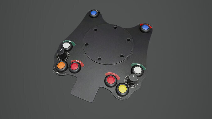 Steering Wheel Button Plate 01 Low-poly 3D model 2